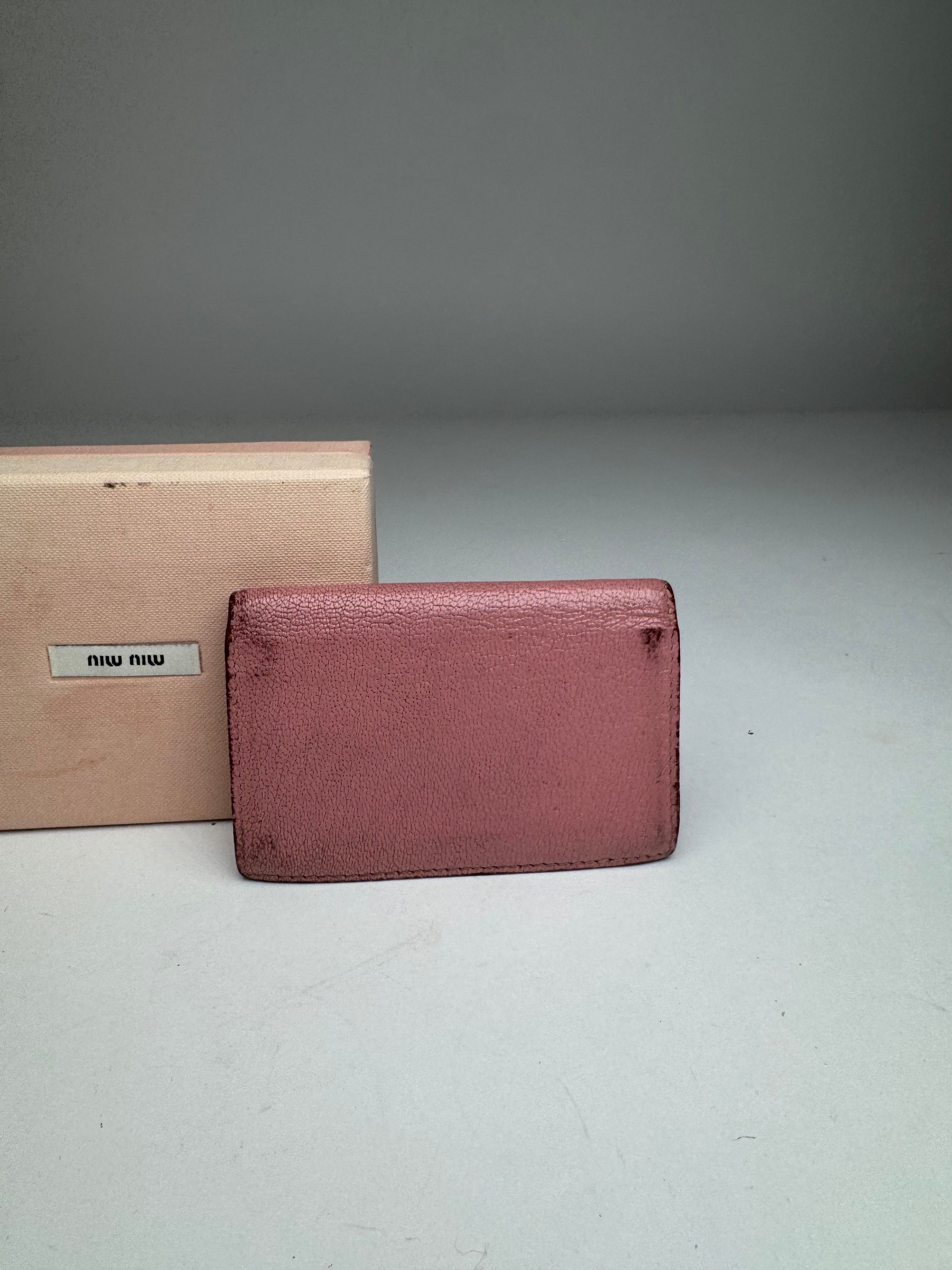Miu Miu Vintage Leather Card Holder Pink Size ONE SIZE - 8 Thumbnail