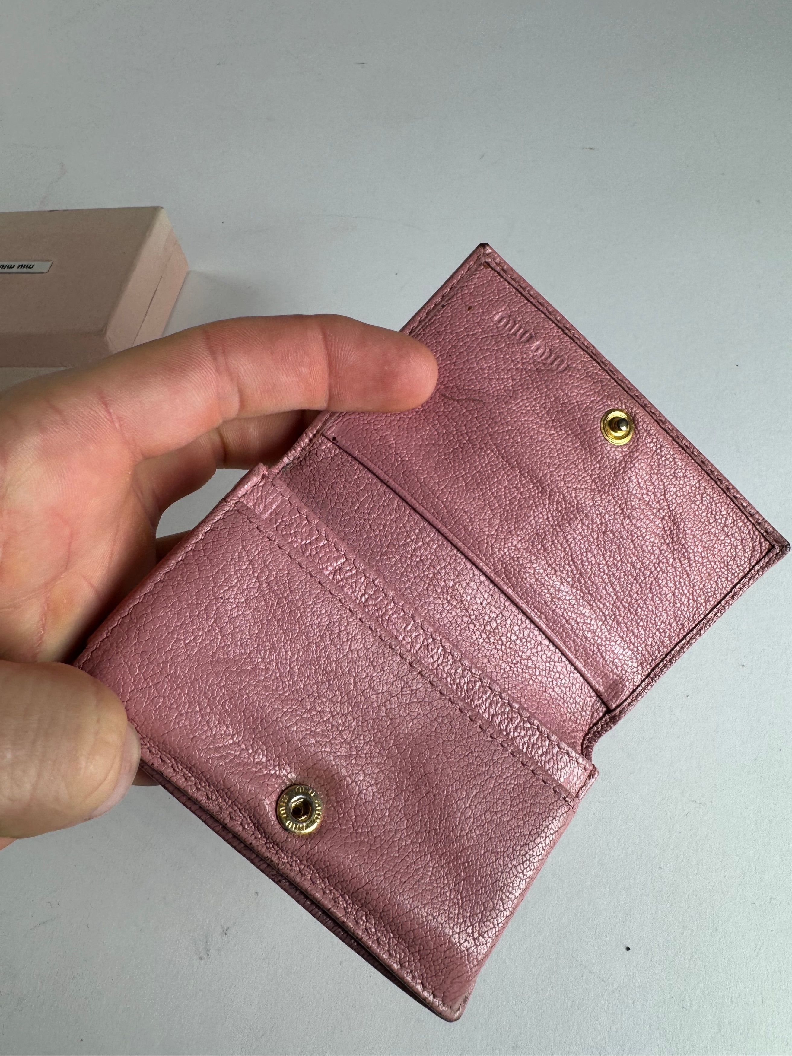 Miu Miu Vintage Leather Card Holder Pink Size ONE SIZE - 3 Thumbnail