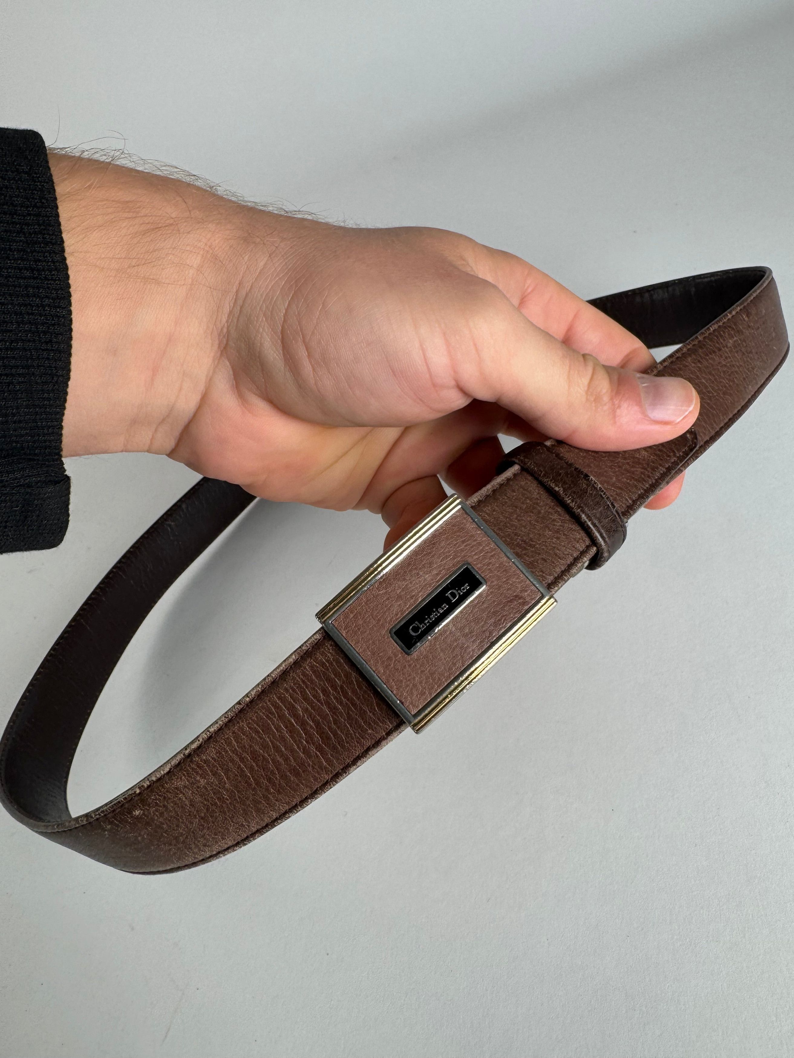Dior Vintage Leather Belt Brown Size ONE SIZE - 2 Thumbnail