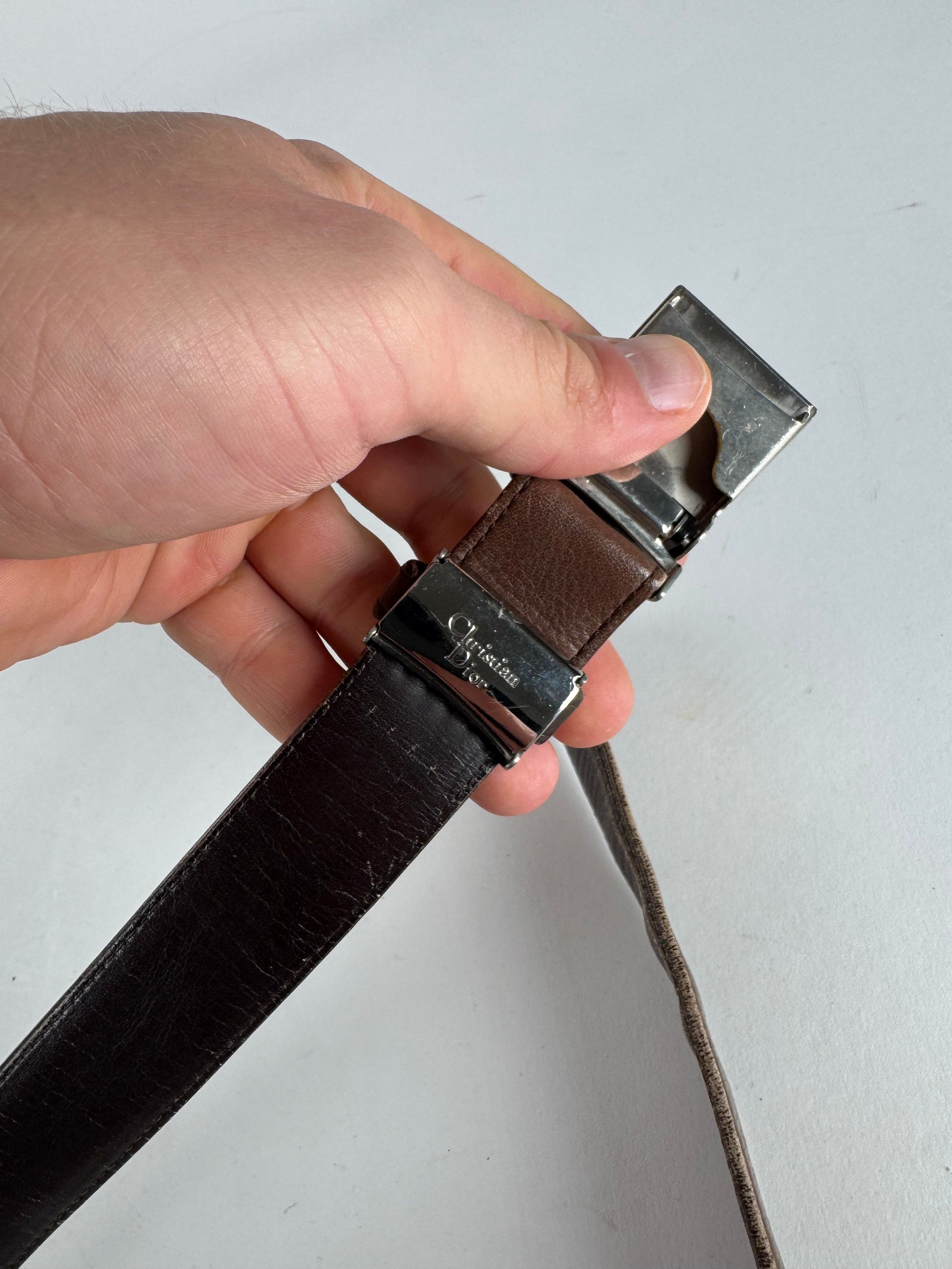 Dior Vintage Leather Belt Brown Size ONE SIZE - 5 Thumbnail