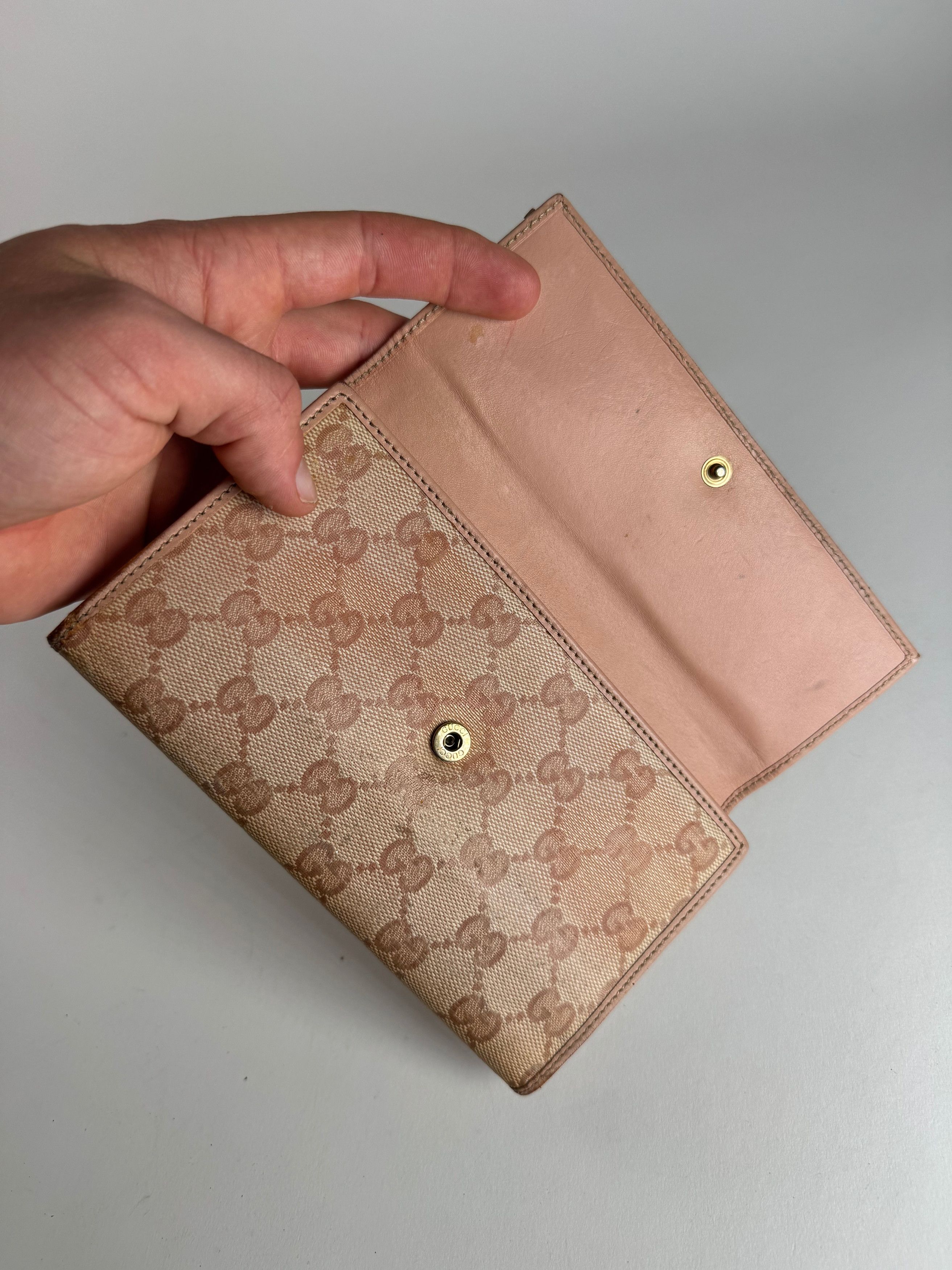 Gucci Vintage Monogram Wallet beige pink Size ONE SIZE - 3 Thumbnail