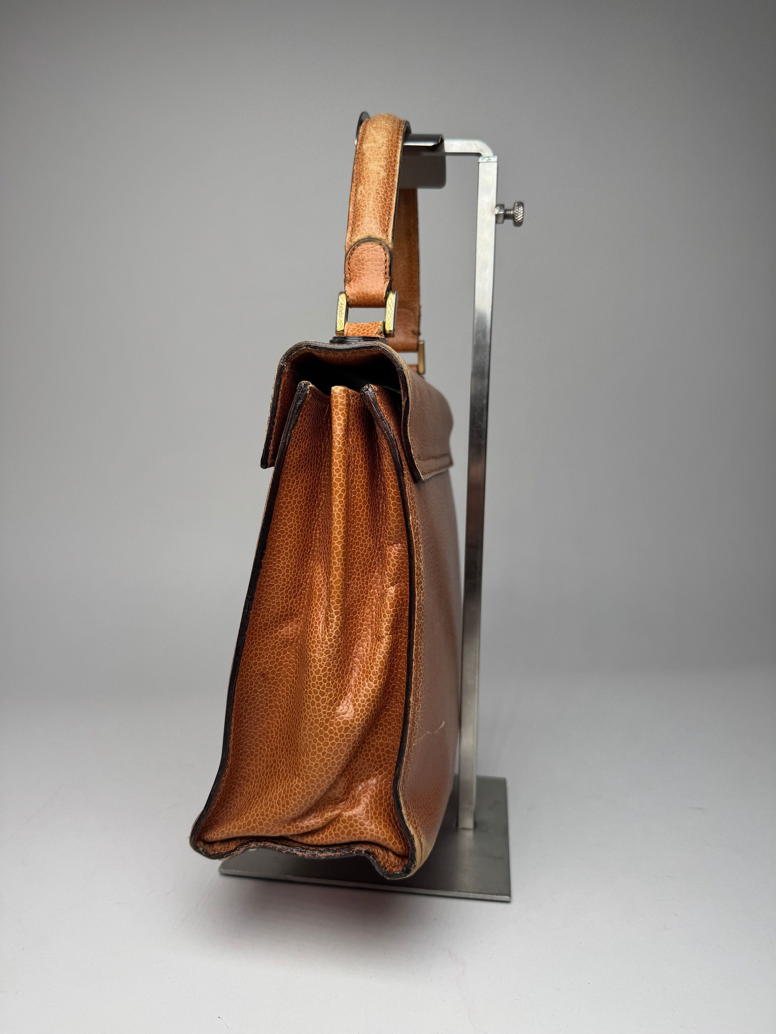Fendi Vintage Roma Leather Handbag Brown Size ONE SIZE - 3 Thumbnail