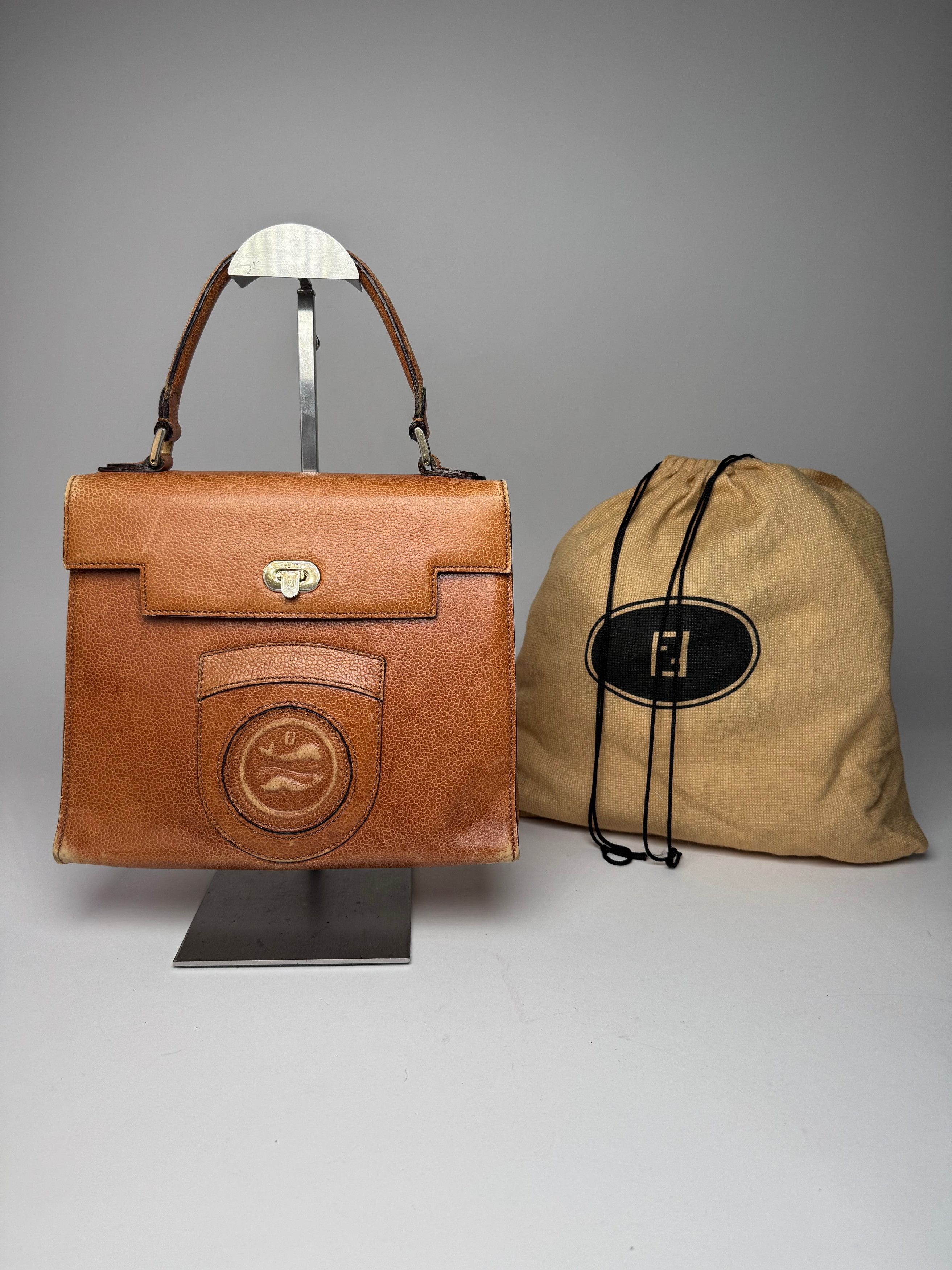 Fendi Vintage Roma Leather Handbag Brown Size ONE SIZE - 13 Thumbnail