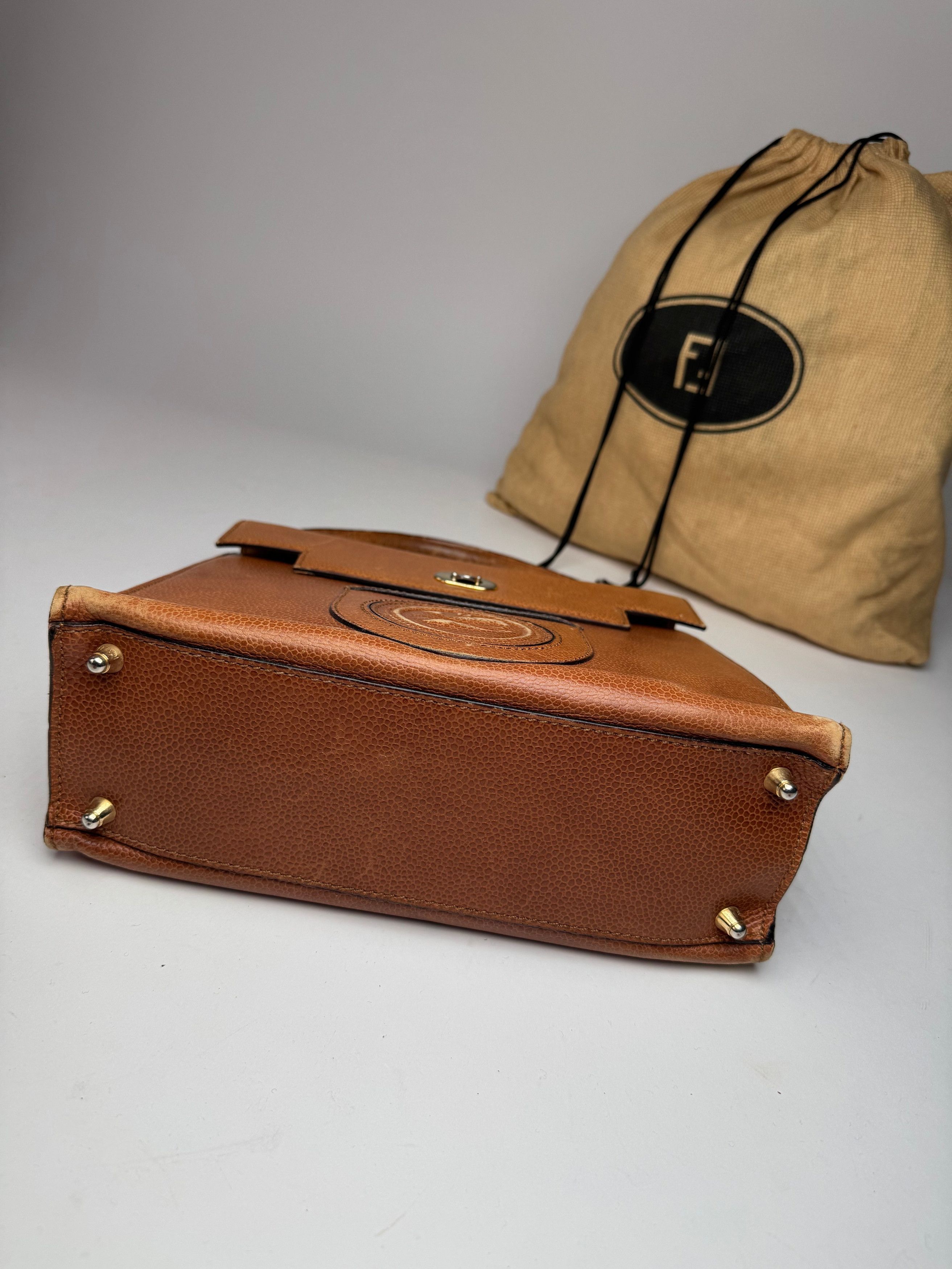 Fendi Vintage Roma Leather Handbag Brown Size ONE SIZE - 10 Thumbnail