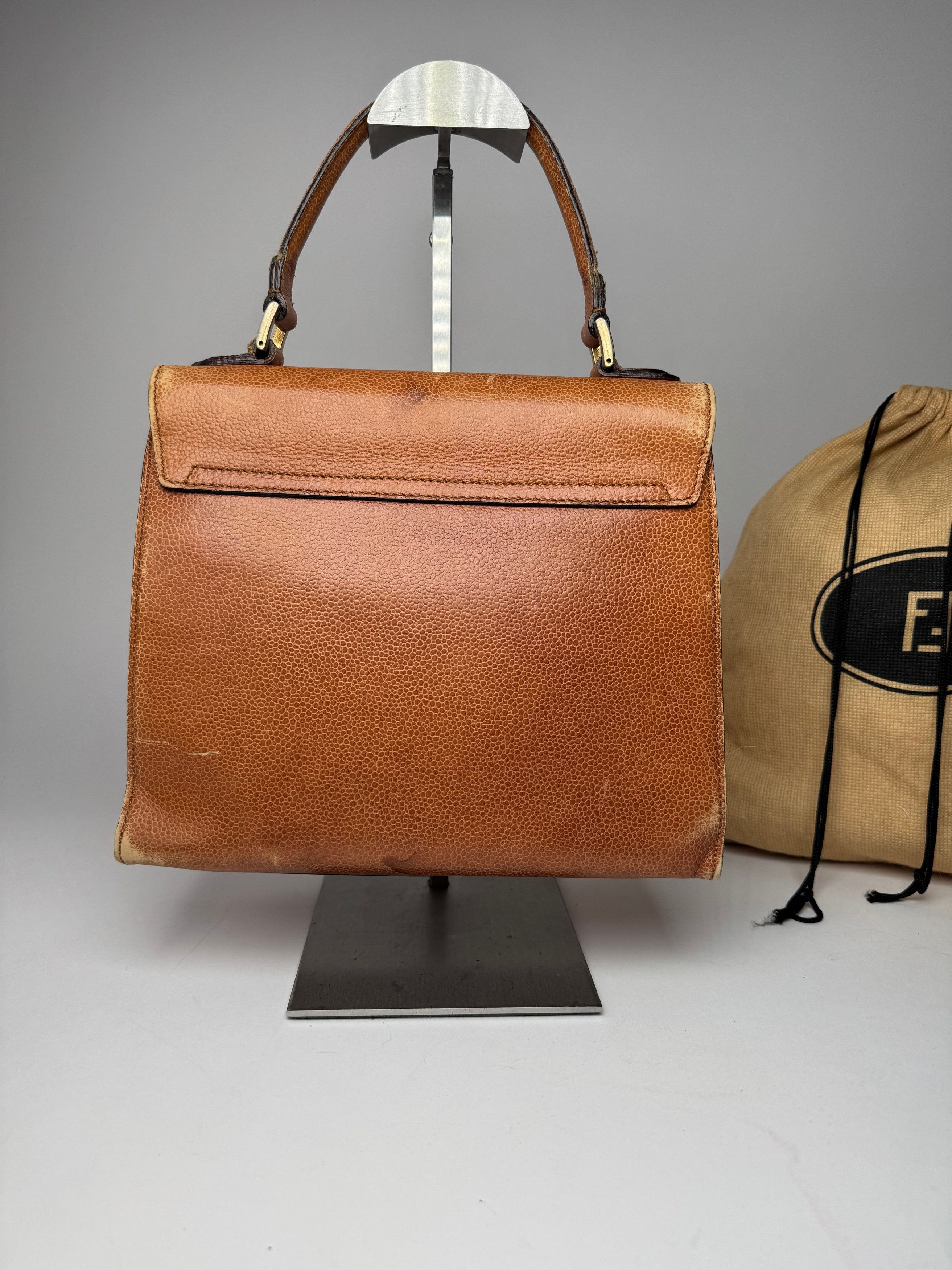Fendi Vintage Roma Leather Handbag Brown Size ONE SIZE - 6 Thumbnail