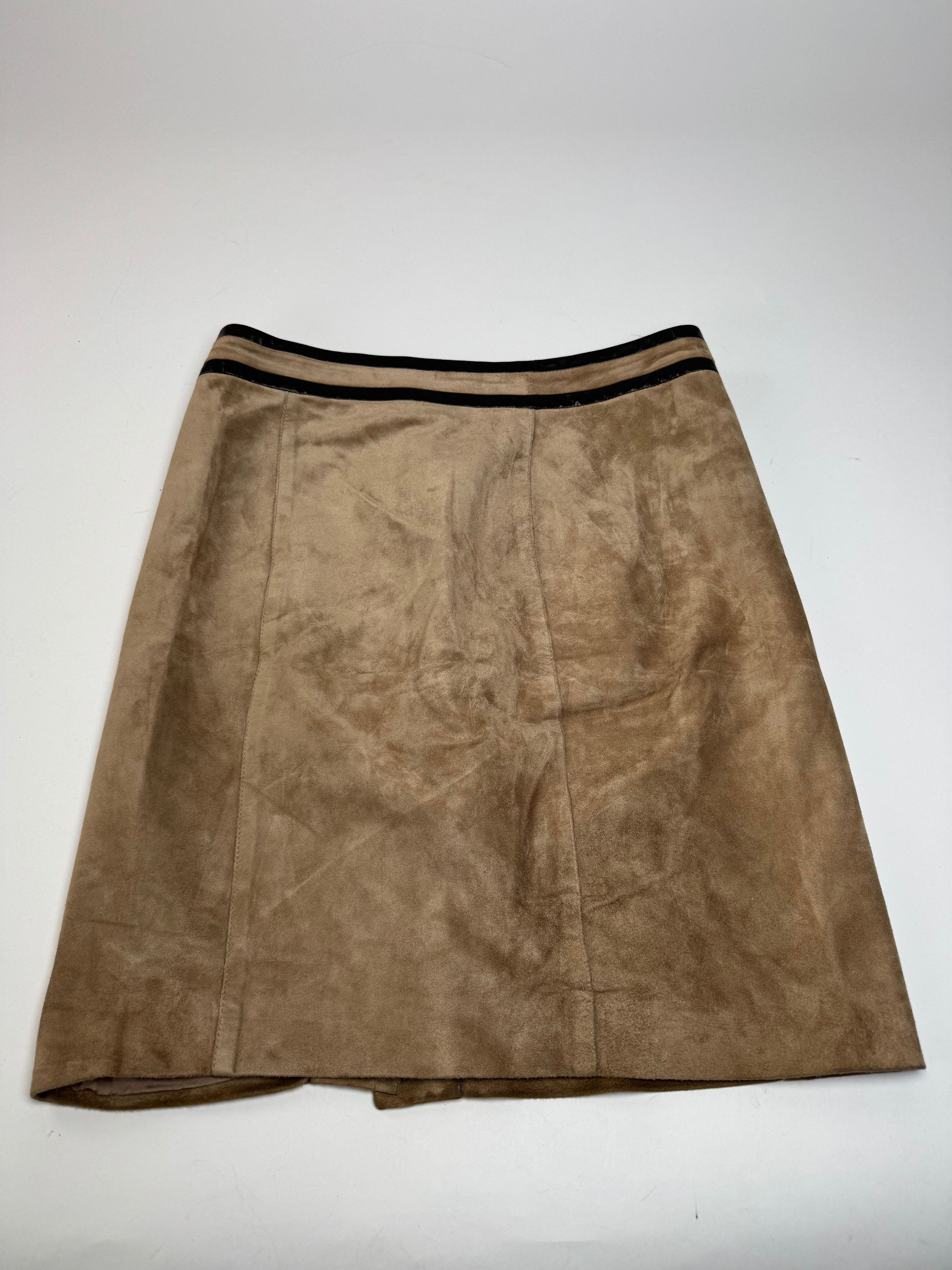 Gucci Vintage Suede Leather Skirt Brown 36/S Size 27" / US 4 / IT 40 - 6 Thumbnail