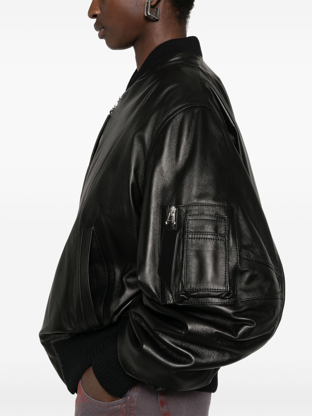 LEATHER BOMBER JACKET