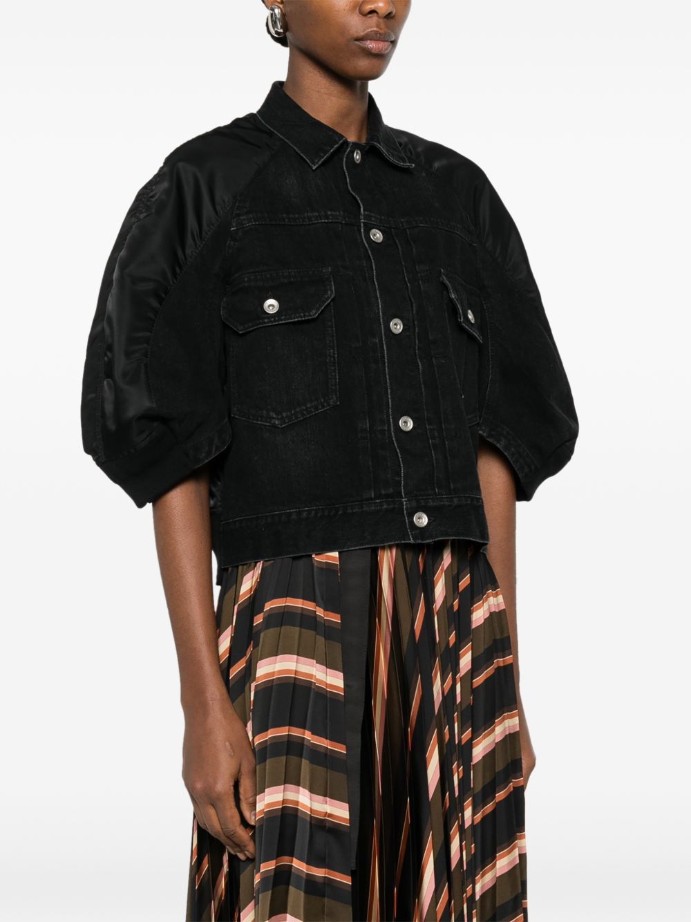 Sacai NYLON AND DENIM JACKET Size M / US 6-8 / IT 42-44 - 4 Thumbnail