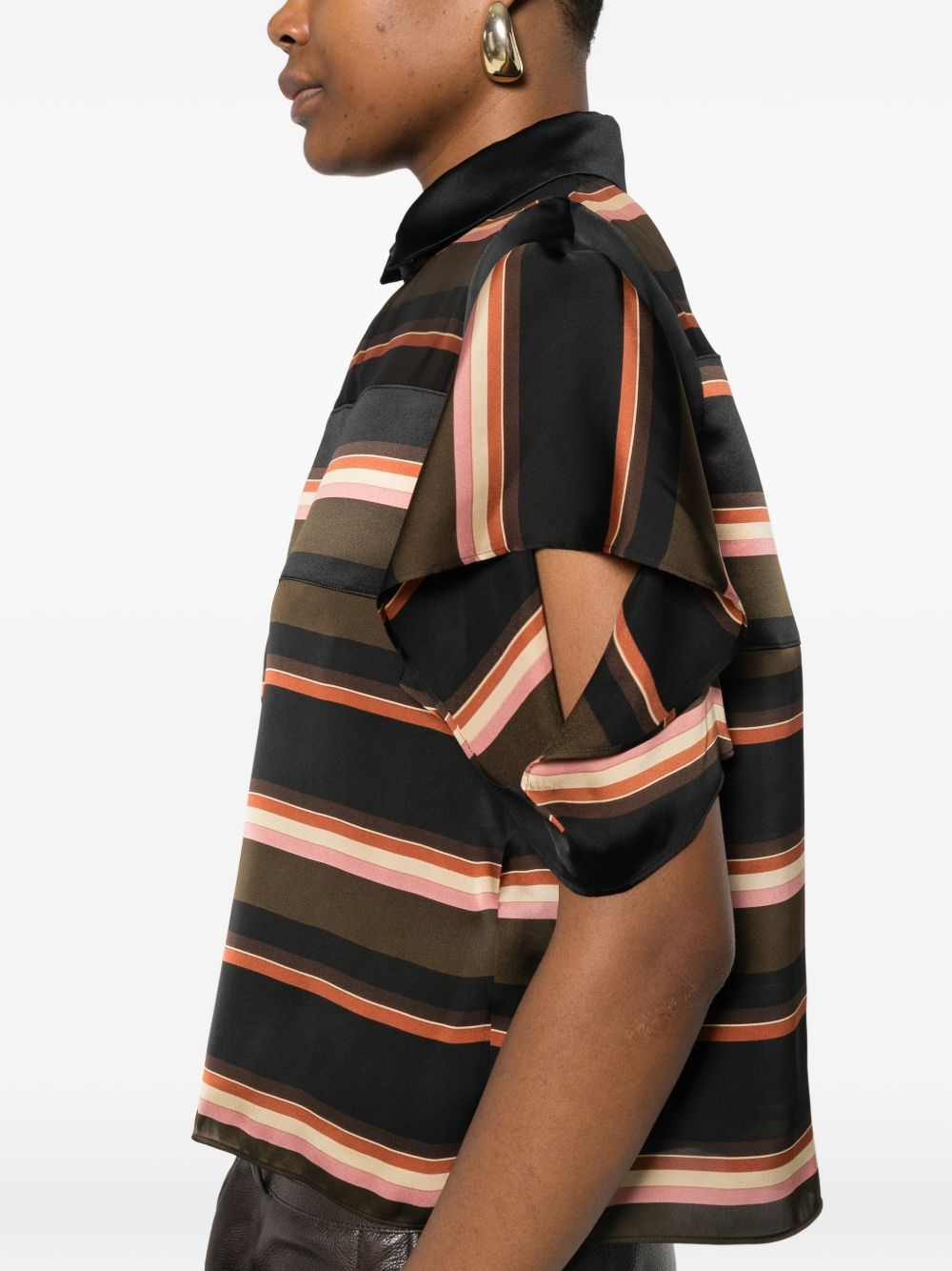 Sacai STRIPED POLO SHIRT Size L / US 10 / IT 46 - 2 Thumbnail