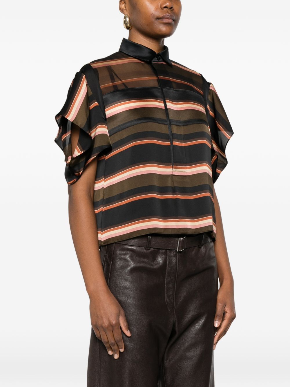 Sacai STRIPED POLO SHIRT Size L / US 10 / IT 46 - 5 Thumbnail