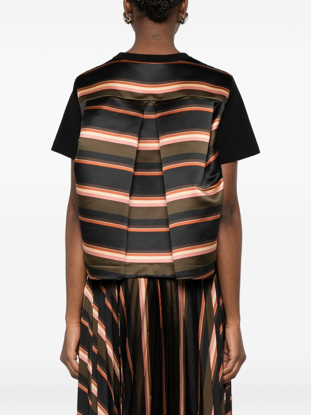 Sacai STRIPED COTTON T-SHIRT Size S / US 4 / IT 40 - 2 Thumbnail