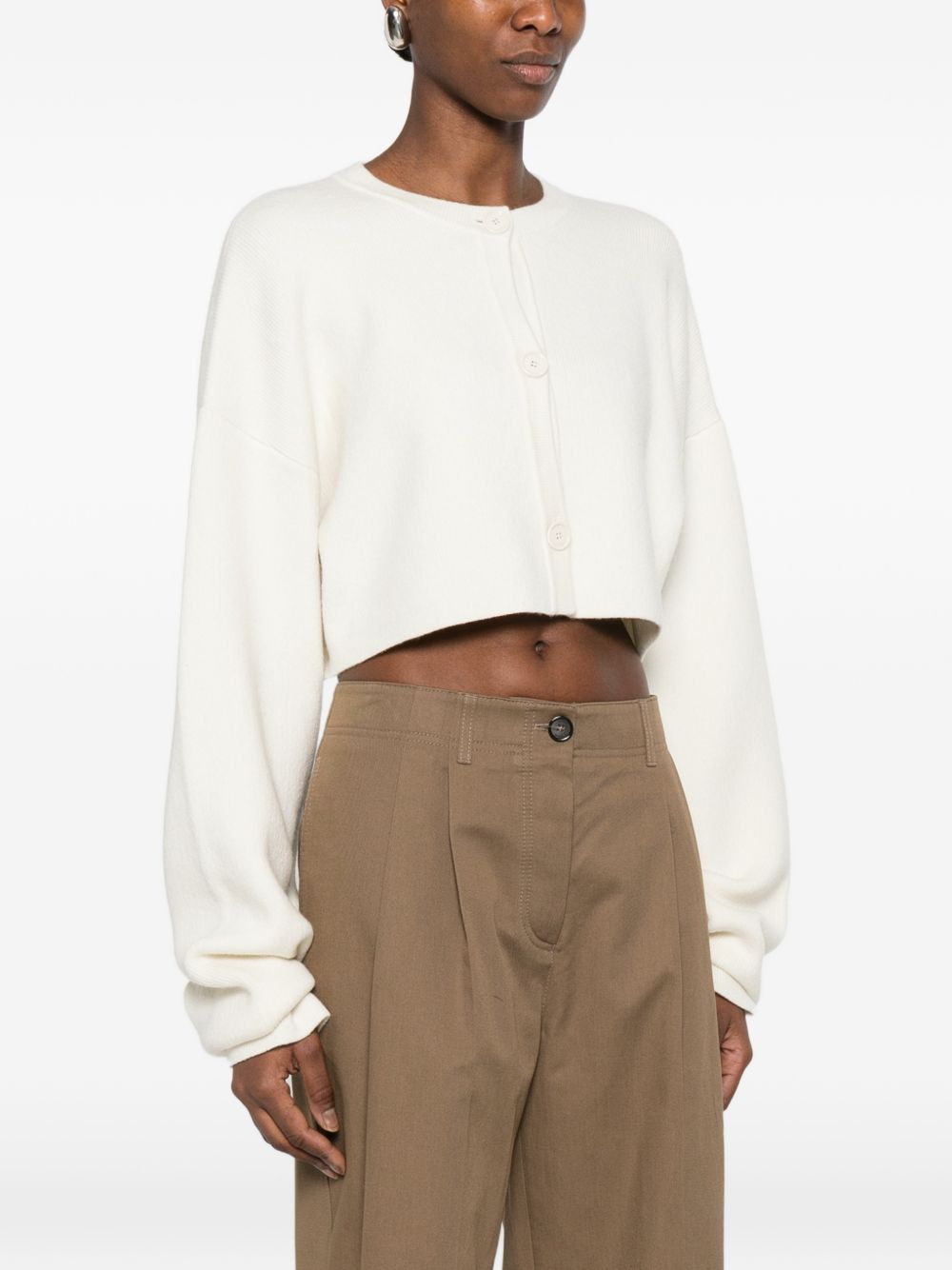 Toteme WOOL CROPPED CARDIGAN Size L / US 10 / IT 46 - 5 Thumbnail