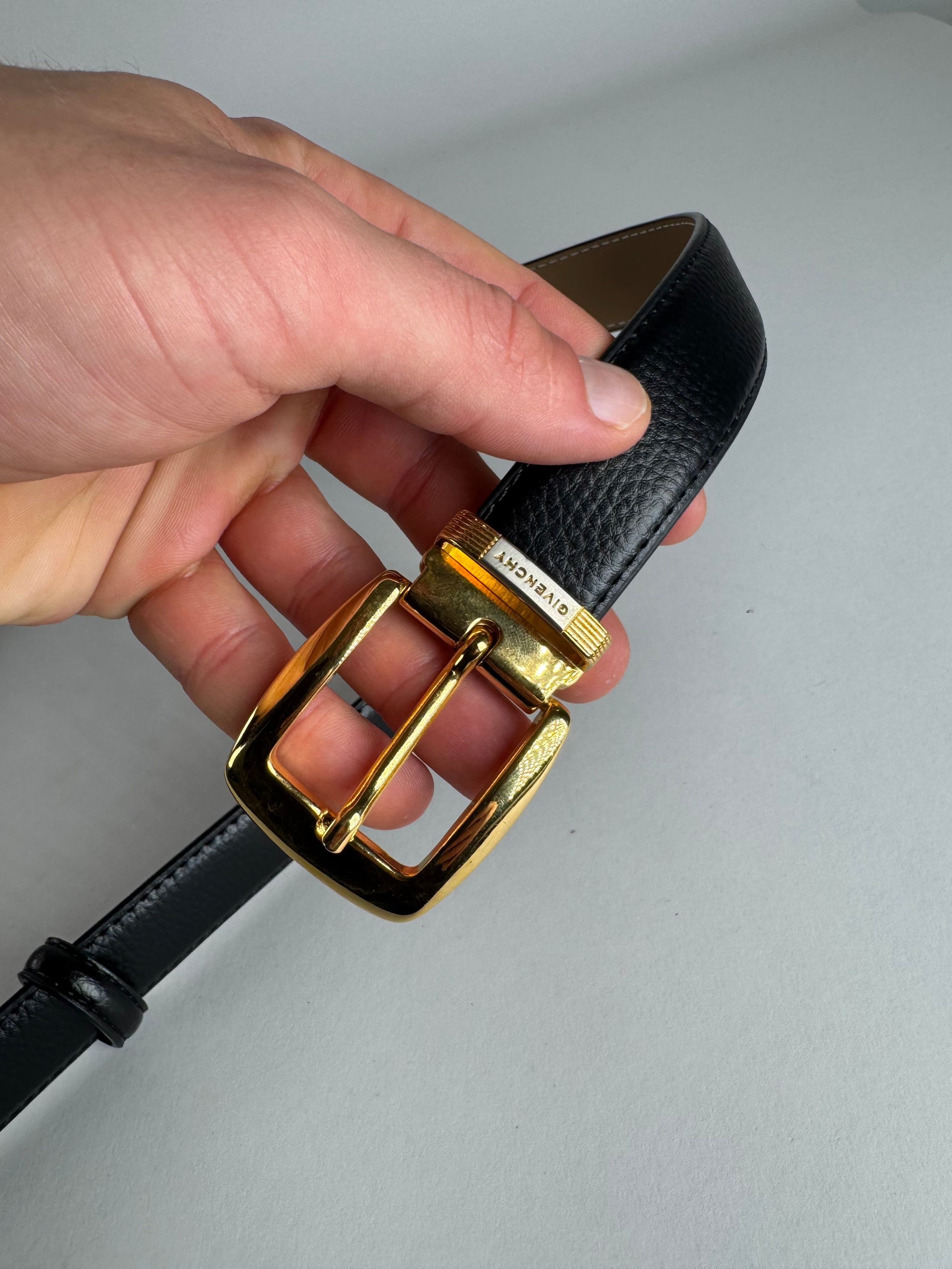 Givenchy Vintage Leather Belt Black Size ONE SIZE - 3 Thumbnail