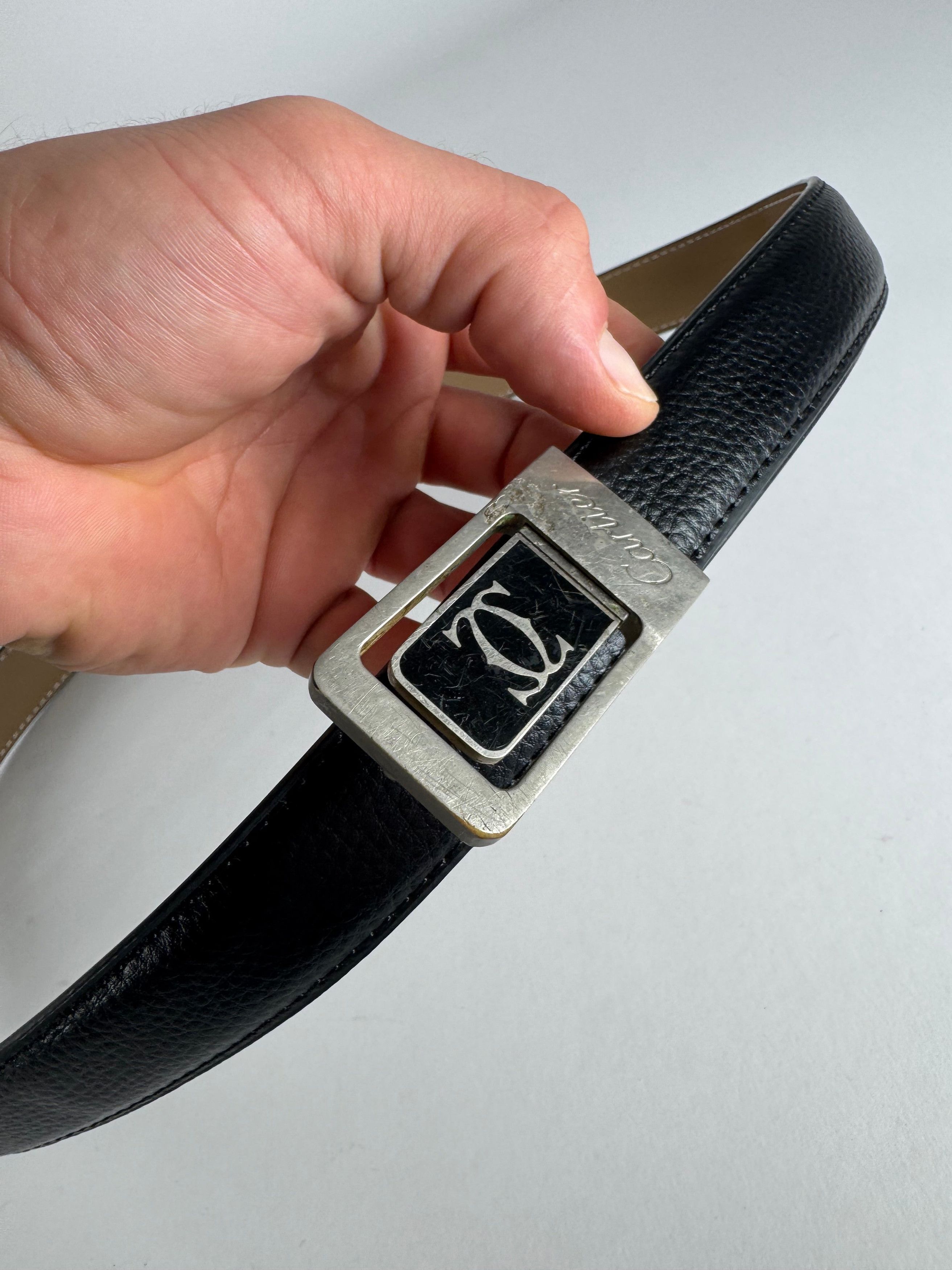Cartier Vintage Leather Belt Black Size ONE SIZE - 3 Thumbnail