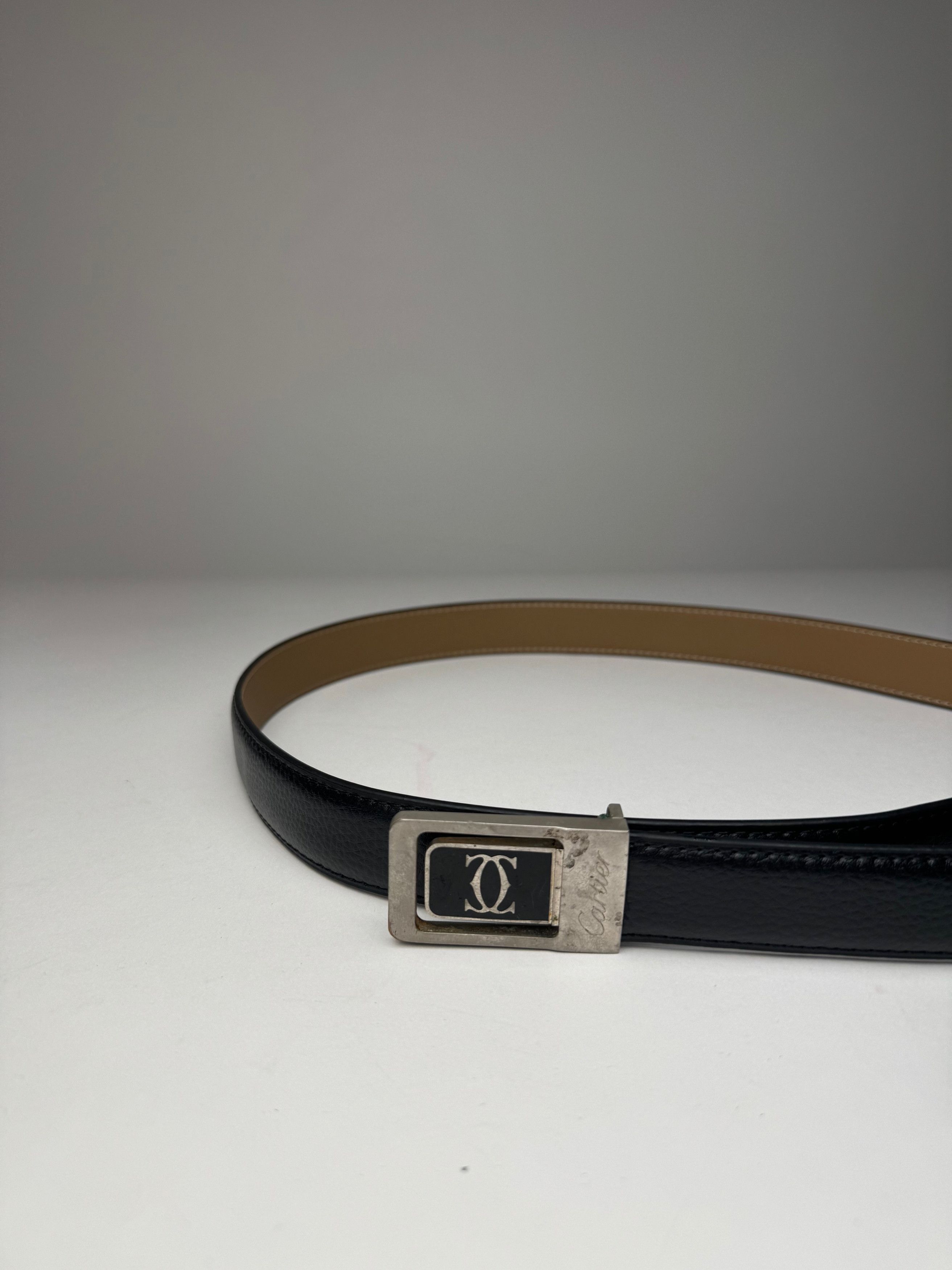 Cartier Vintage Leather Belt Black Size ONE SIZE - 2 Thumbnail