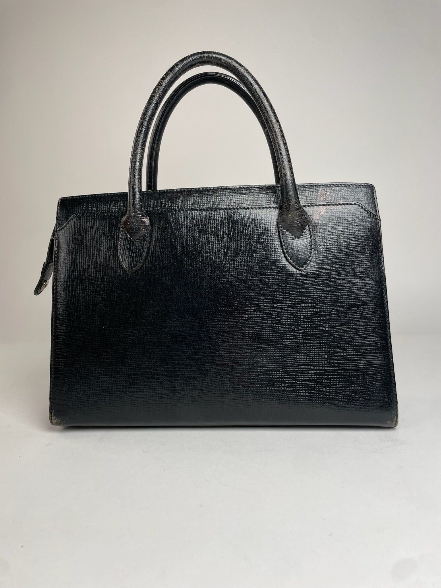 Courreges Vintage Leather Handbag Black Size ONE SIZE - 2 Thumbnail