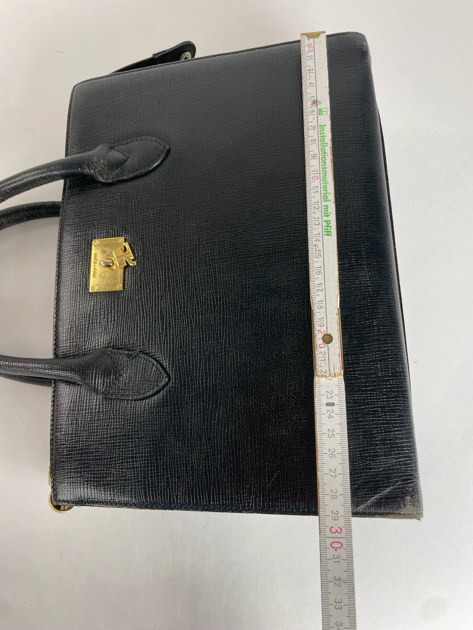 Courreges Vintage Leather Handbag Black Size ONE SIZE - 14 Thumbnail