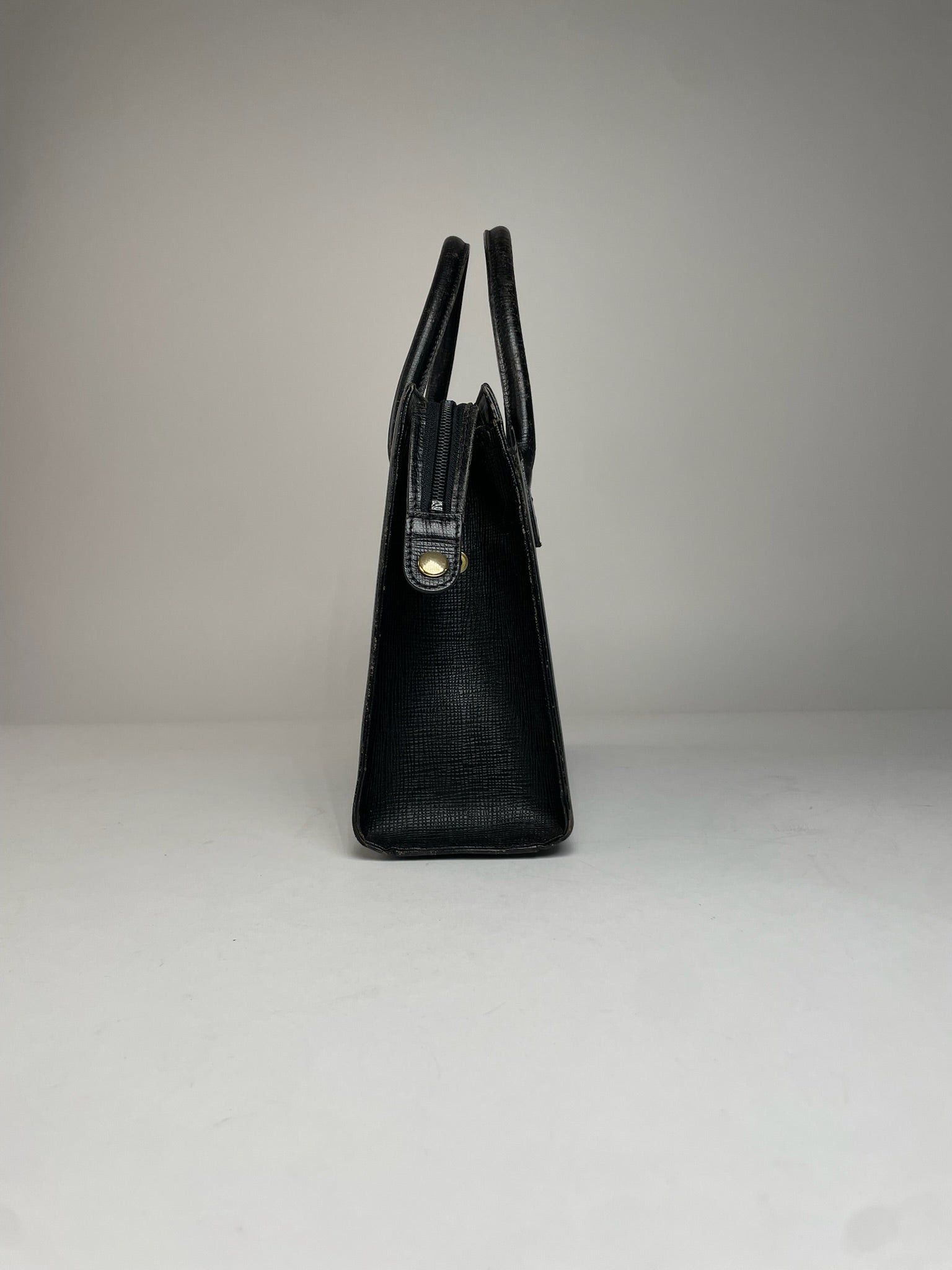 Courreges Vintage Leather Handbag Black Size ONE SIZE - 11 Thumbnail