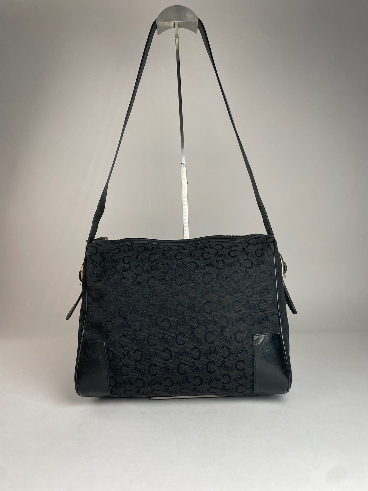 Celine Vintage Macadam Monogram Leather Bag Black Size ONE SIZE - 3 Thumbnail