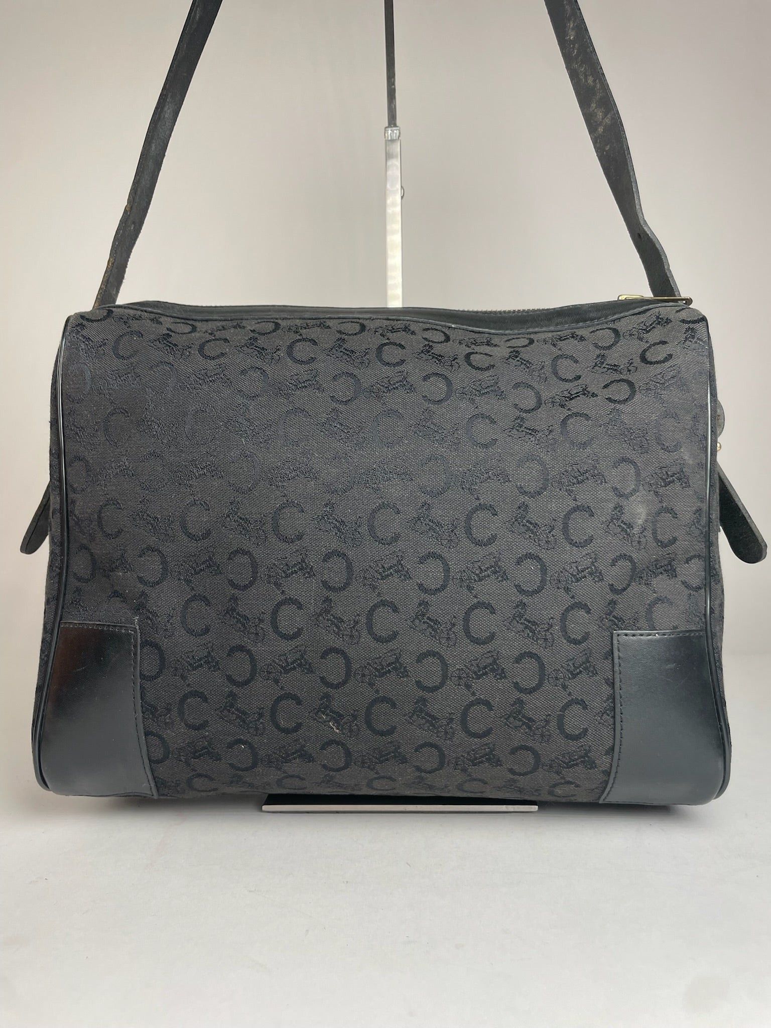 Celine Vintage Macadam Monogram Leather Bag Black Size ONE SIZE - 9 Thumbnail