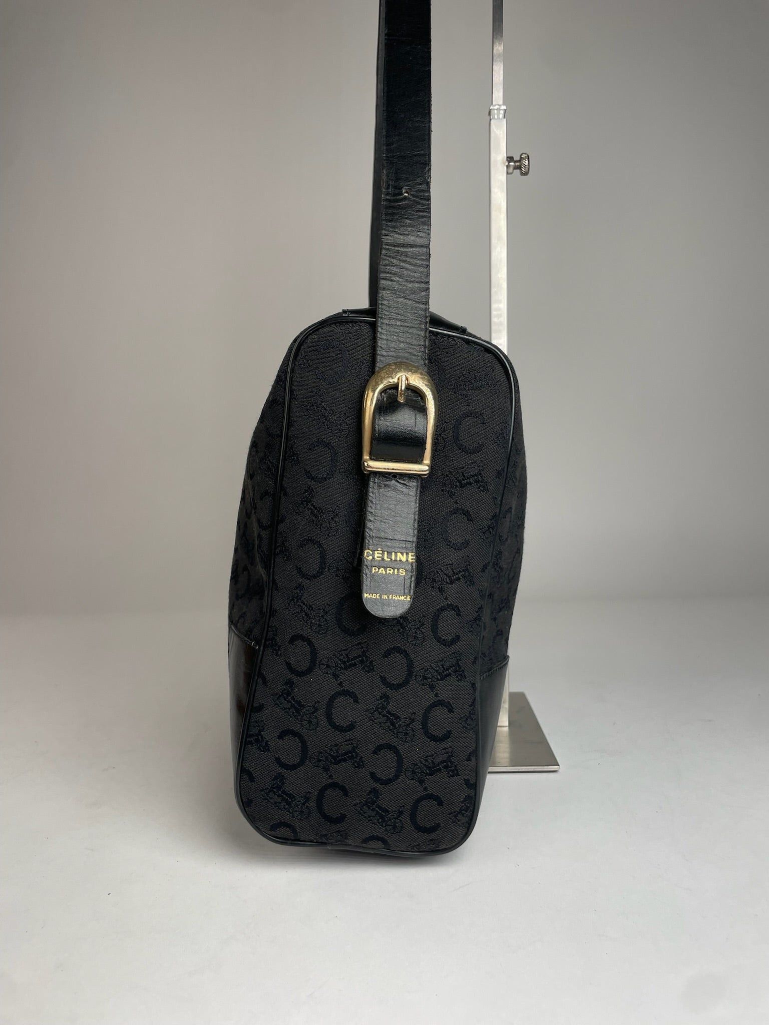 Celine Vintage Macadam Monogram Leather Bag Black Size ONE SIZE - 6 Thumbnail