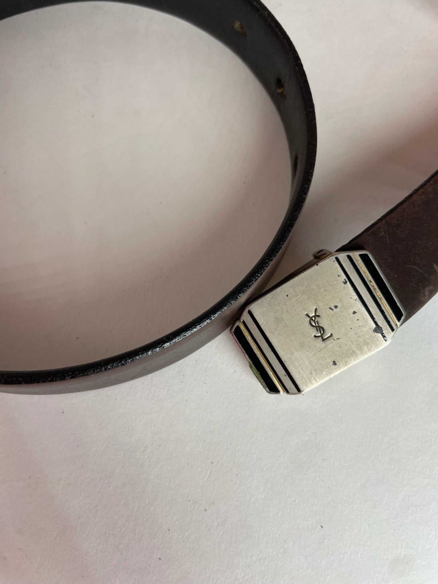 Other Vintage Yves Saint Laurent Leather Belt Brown Size ONE SIZE - 2 Thumbnail