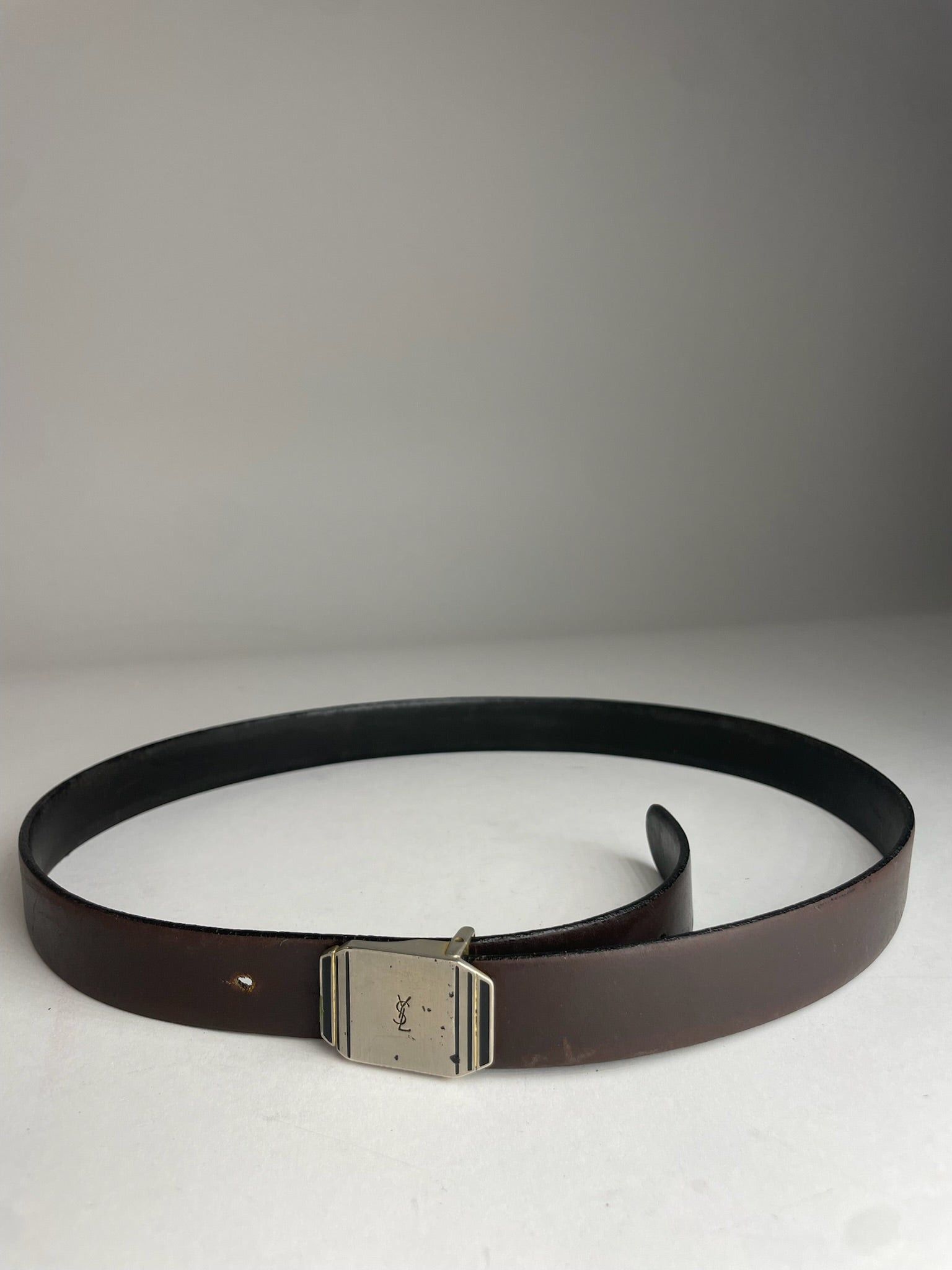 Other Vintage Yves Saint Laurent Leather Belt Brown Size ONE SIZE - 4 Thumbnail