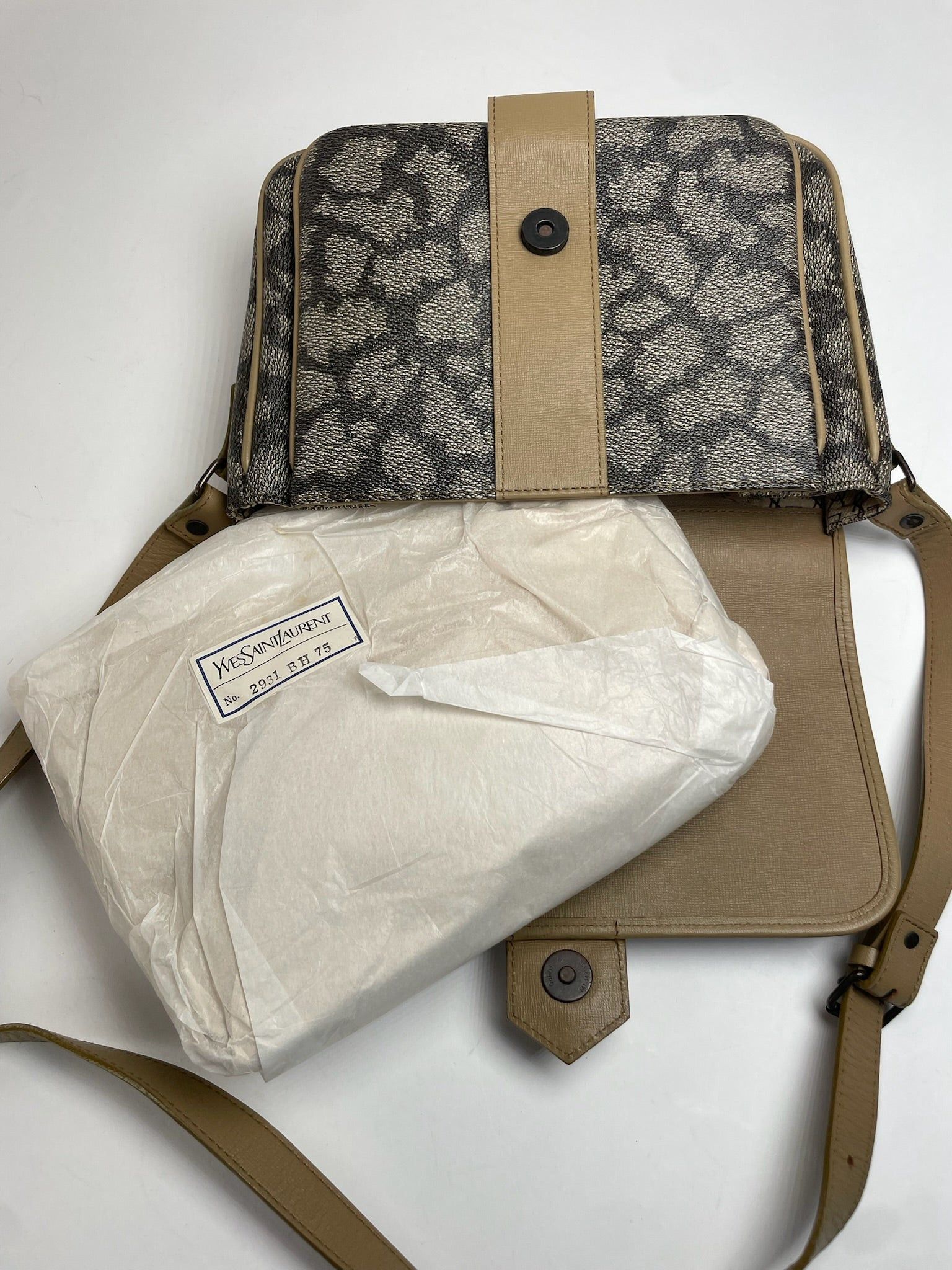 Other Vintage Yves Saint Laurent Stone Emblossed Leather Shoulder Size ONE SIZE - 10 Thumbnail