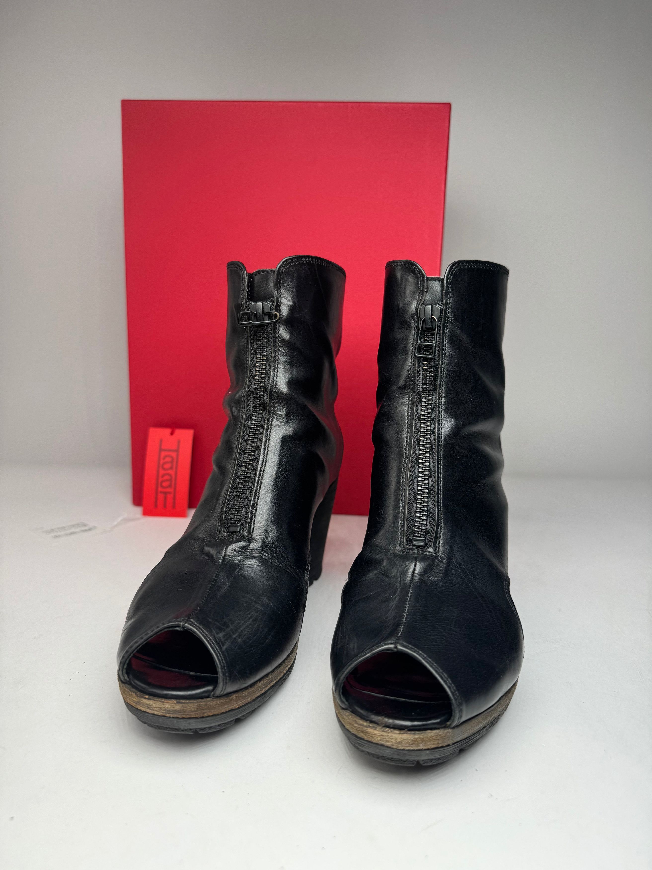 Other Vintage Issey Miyake Open Black Leather Boots Black Size US 7 / IT 37 - 5 Thumbnail