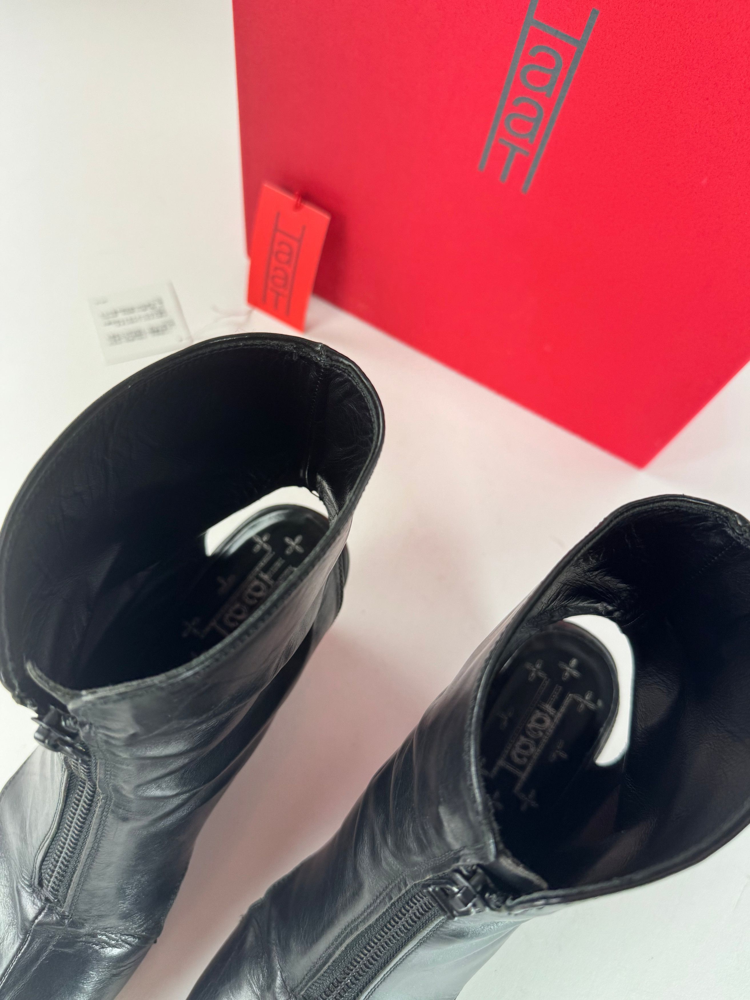 Other Vintage Issey Miyake Open Black Leather Boots Black Size US 7 / IT 37 - 8 Thumbnail