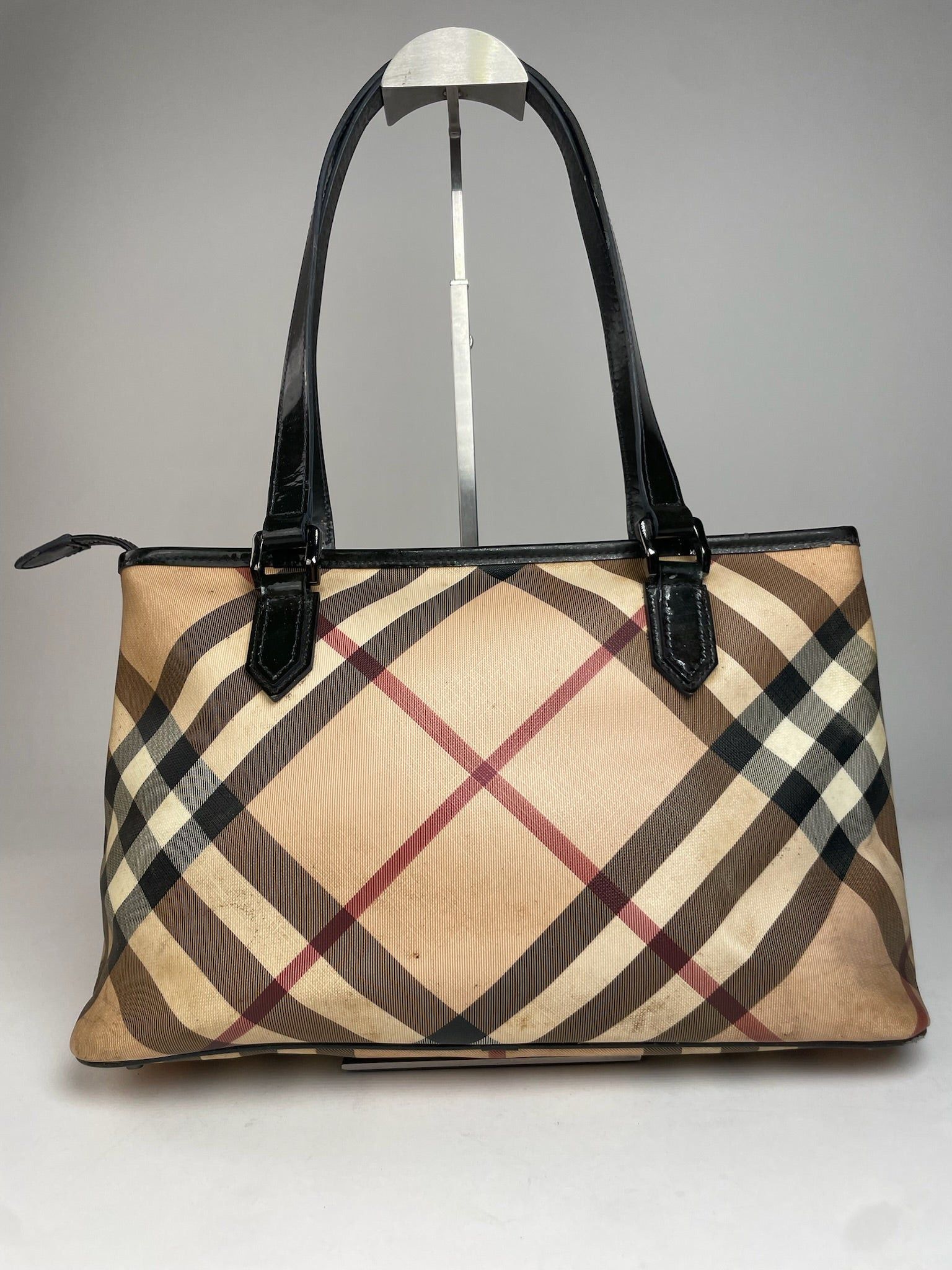 Burberry Vintage Nova Check Leather Handbag Size ONE SIZE - 9 Thumbnail