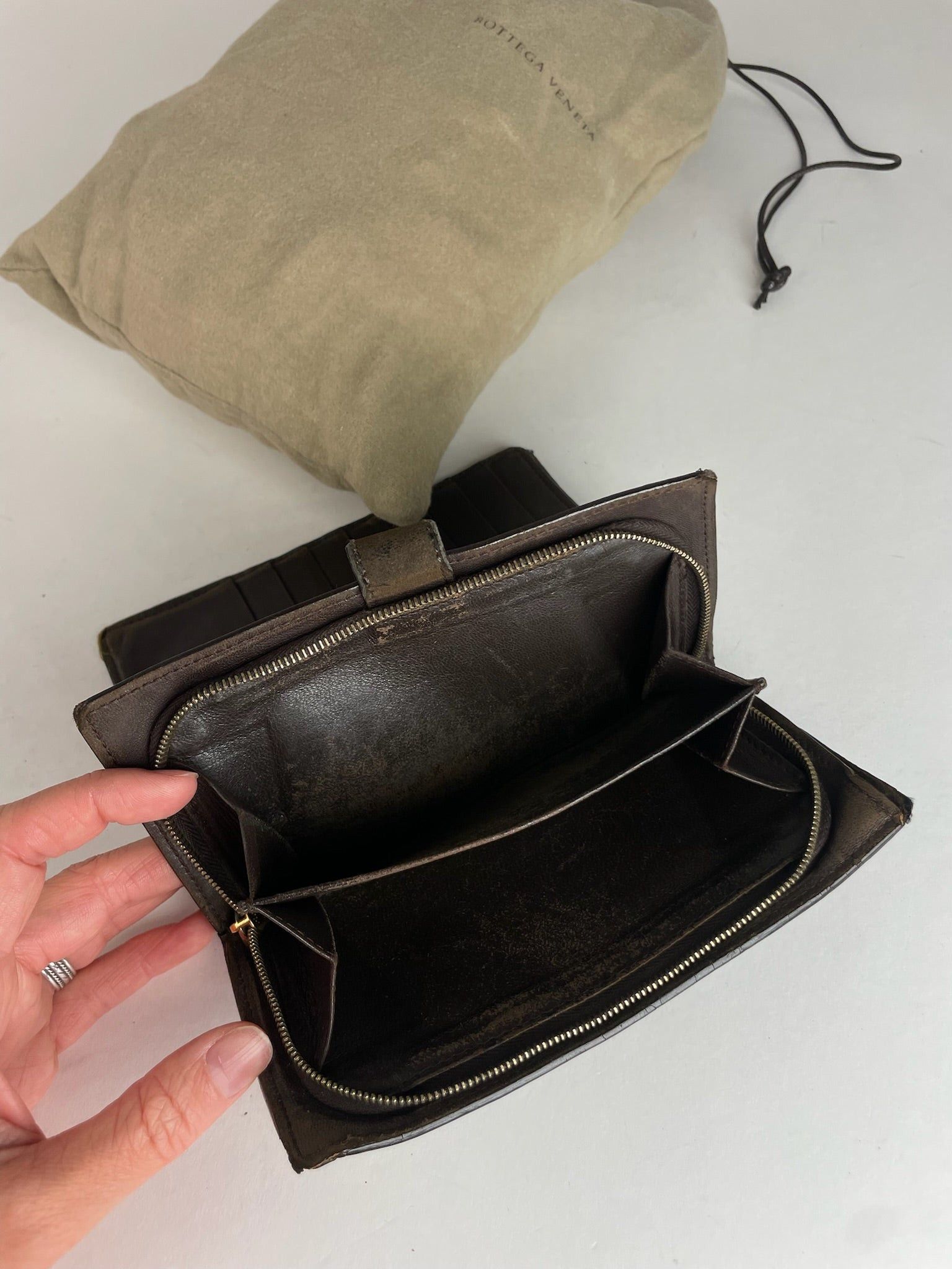 Bottega Veneta Vintage Intrecciato Leather Wallet Brown Size ONE SIZE - 5 Thumbnail