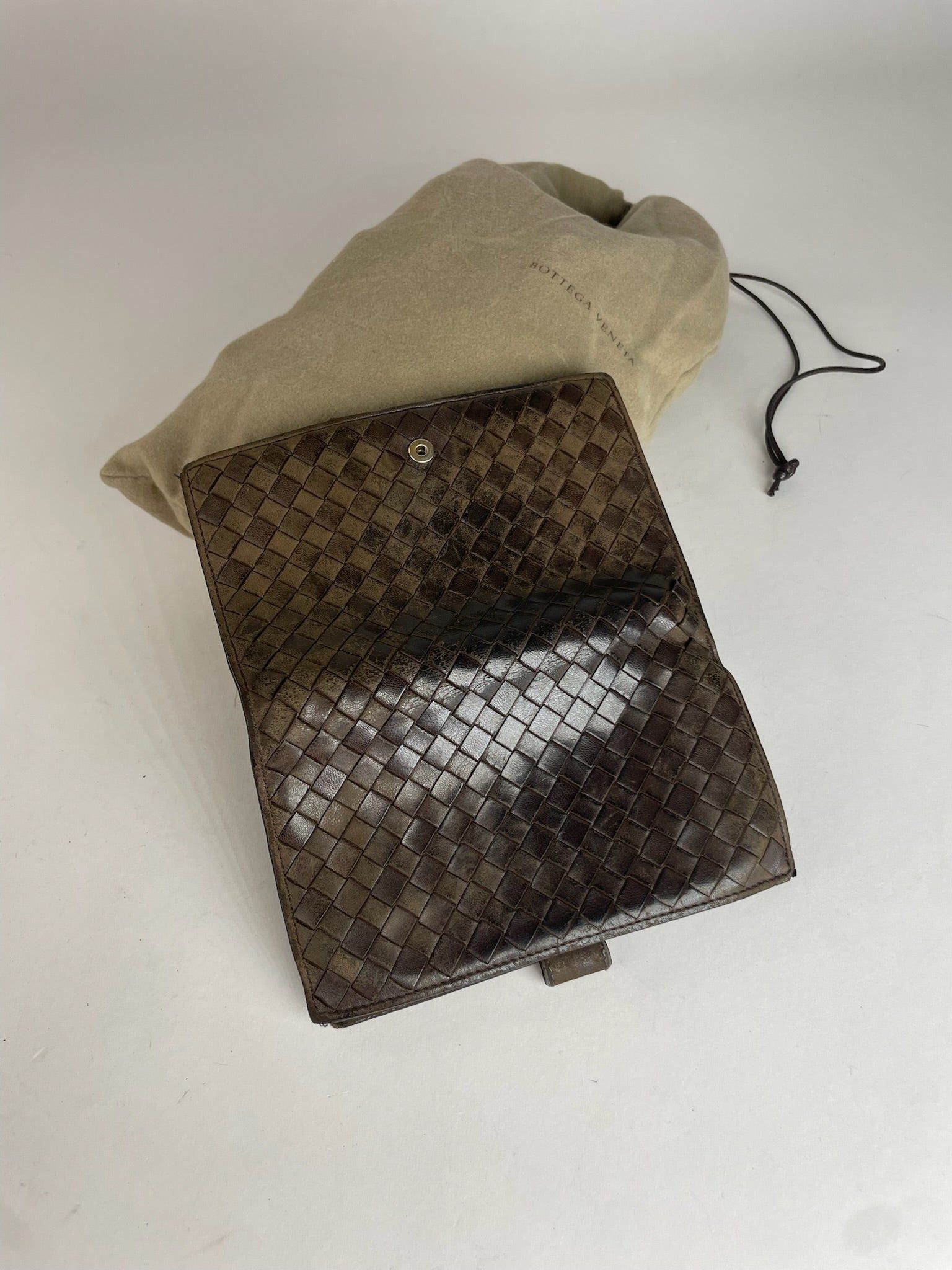 Bottega Veneta Vintage Intrecciato Leather Wallet Brown Size ONE SIZE - 4 Thumbnail