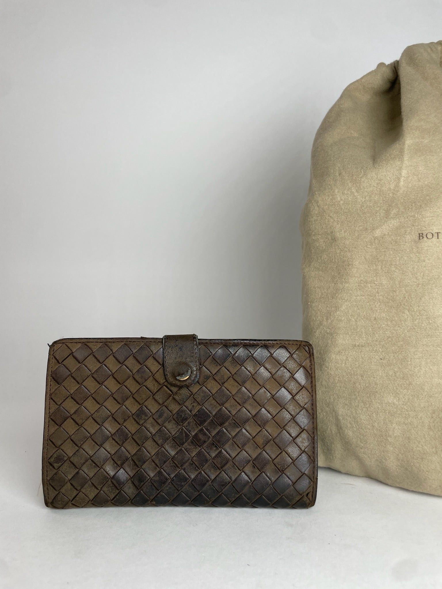 Bottega Veneta Vintage Intrecciato Leather Wallet Brown Size ONE SIZE - 10 Thumbnail