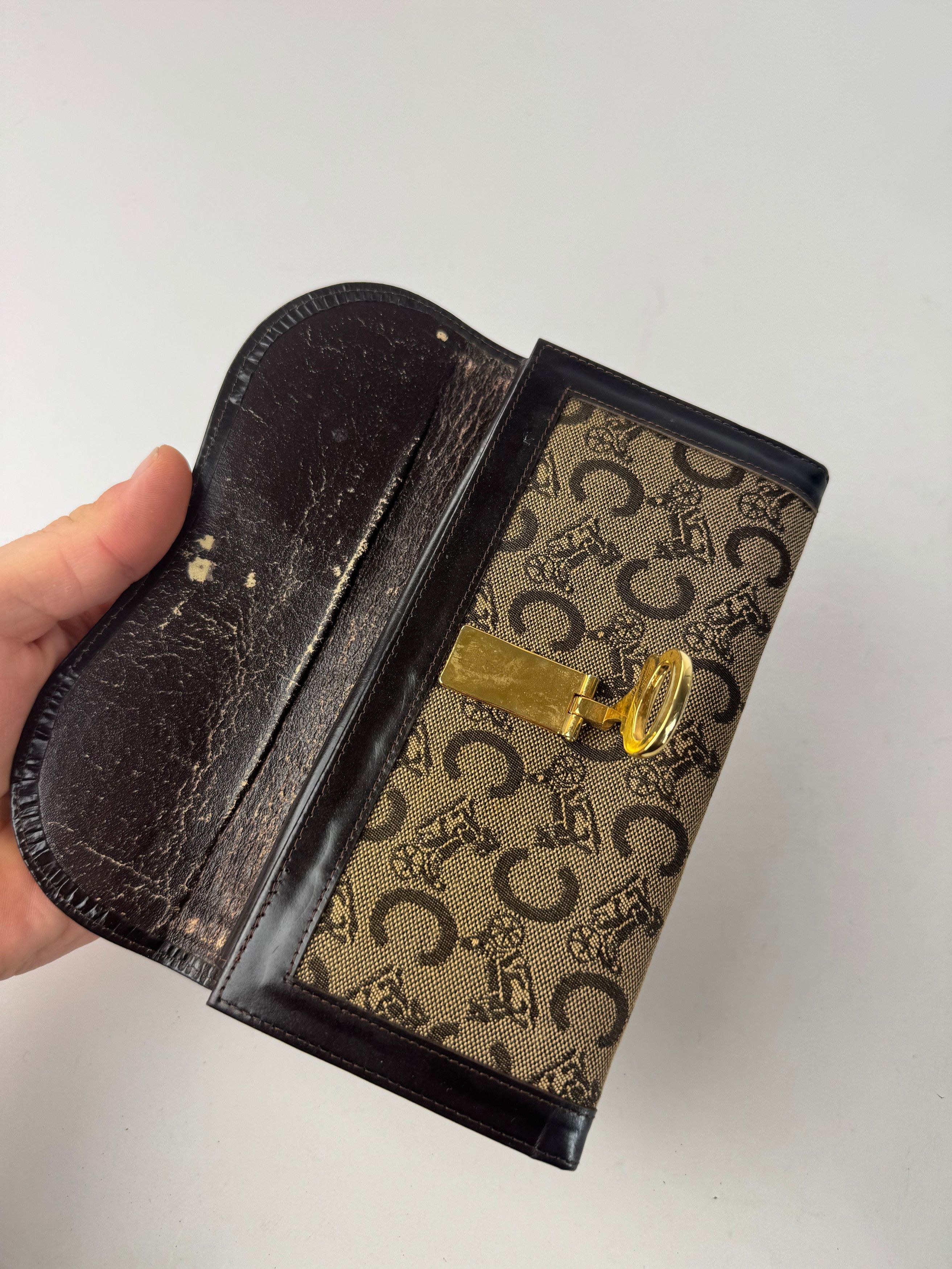 Celine Vintage Paris Macadam Monogram Wallet Brown Camel Size ONE SIZE - 4 Thumbnail