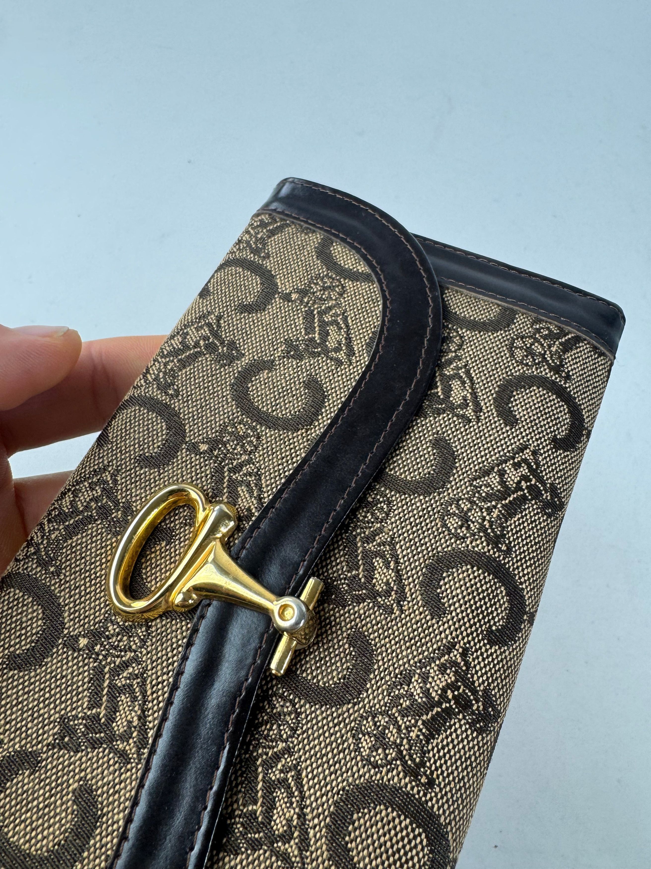Celine Vintage Paris Macadam Monogram Wallet Brown Camel Size ONE SIZE - 3 Thumbnail