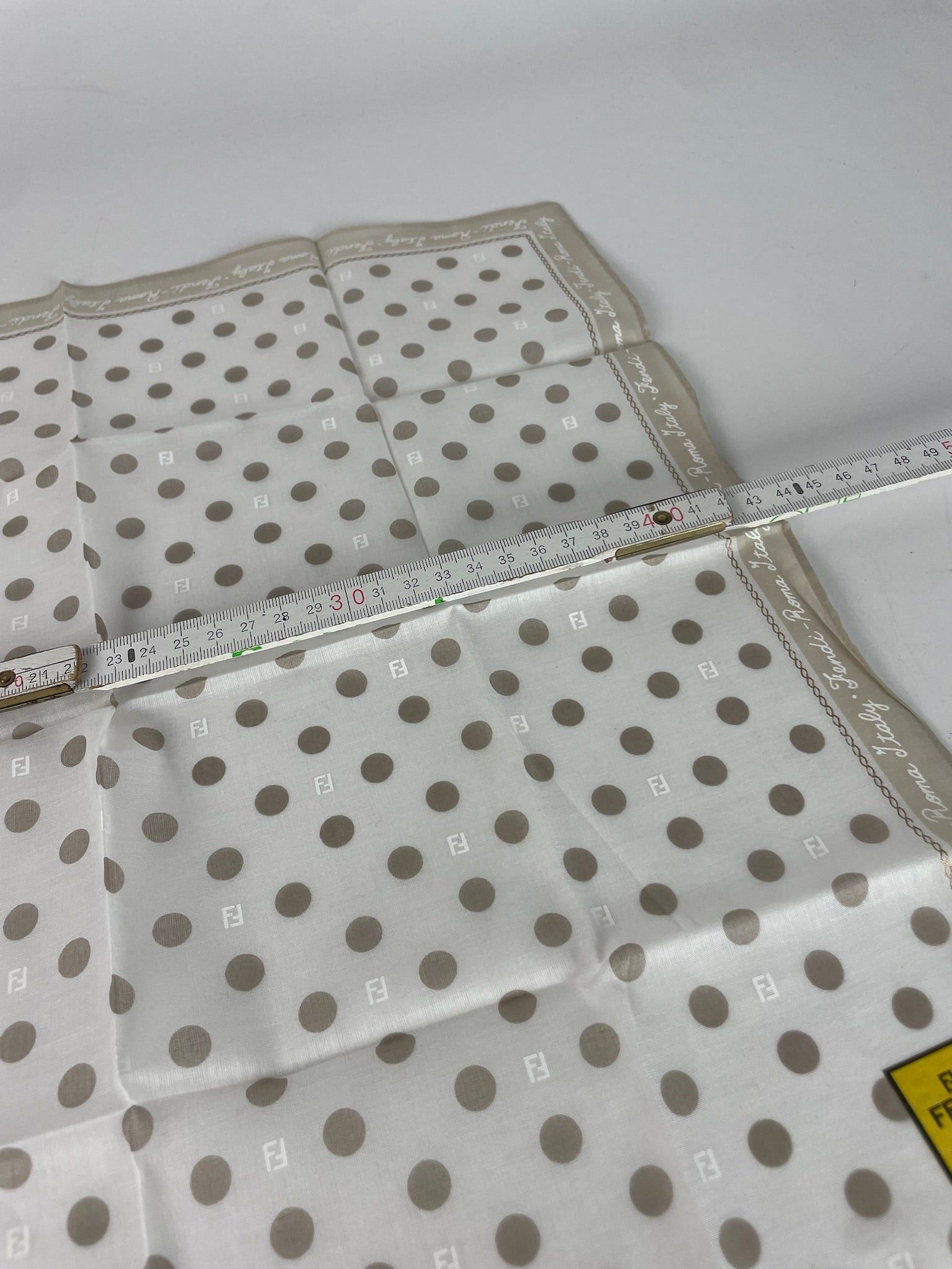 Fendi Vintage Polkadot Monogram Scarf White Grey Size ONE SIZE - 5 Thumbnail