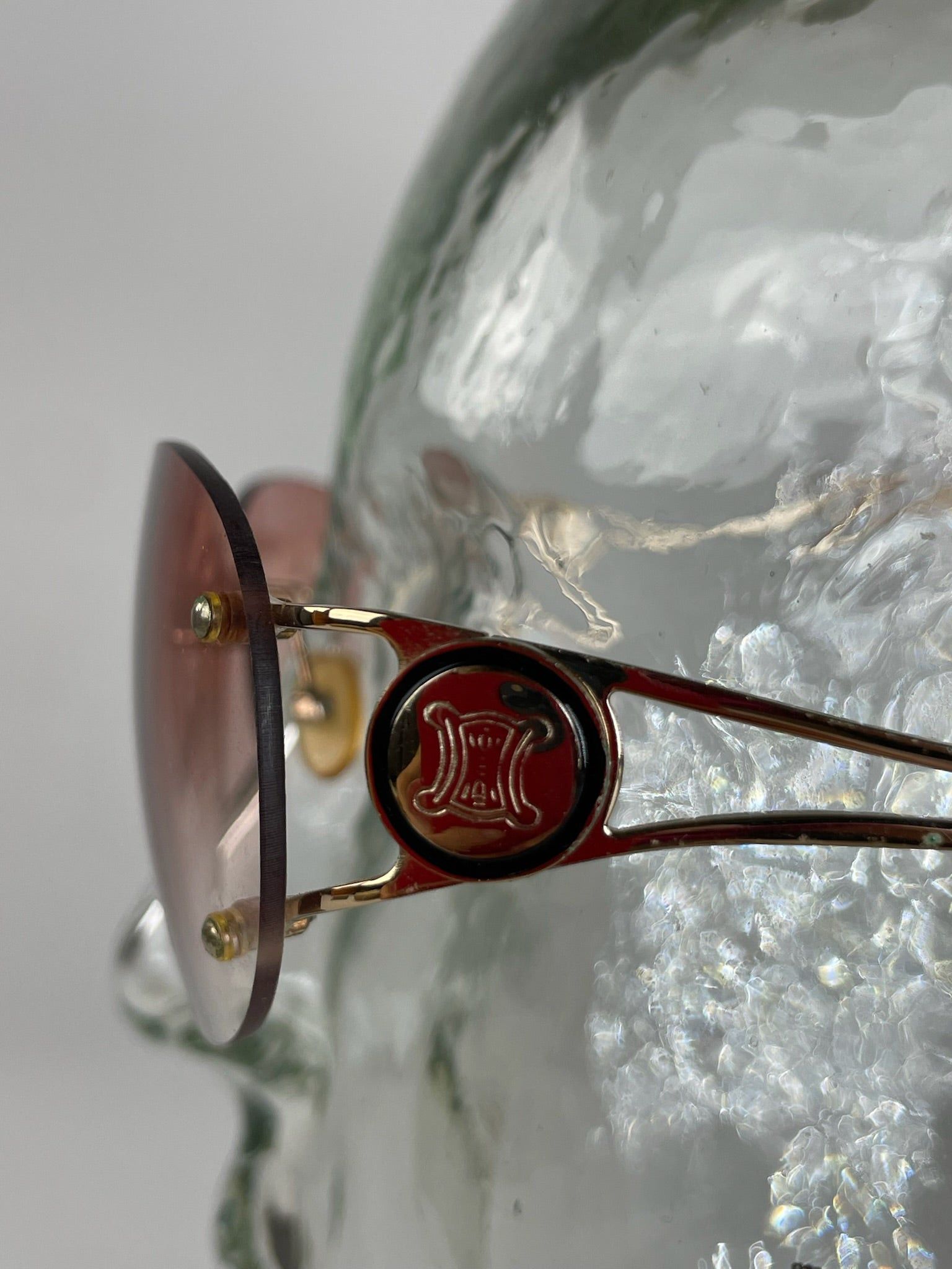Celine Vintage Paris Rimless Sunglasses Pink Size ONE SIZE - 9 Thumbnail