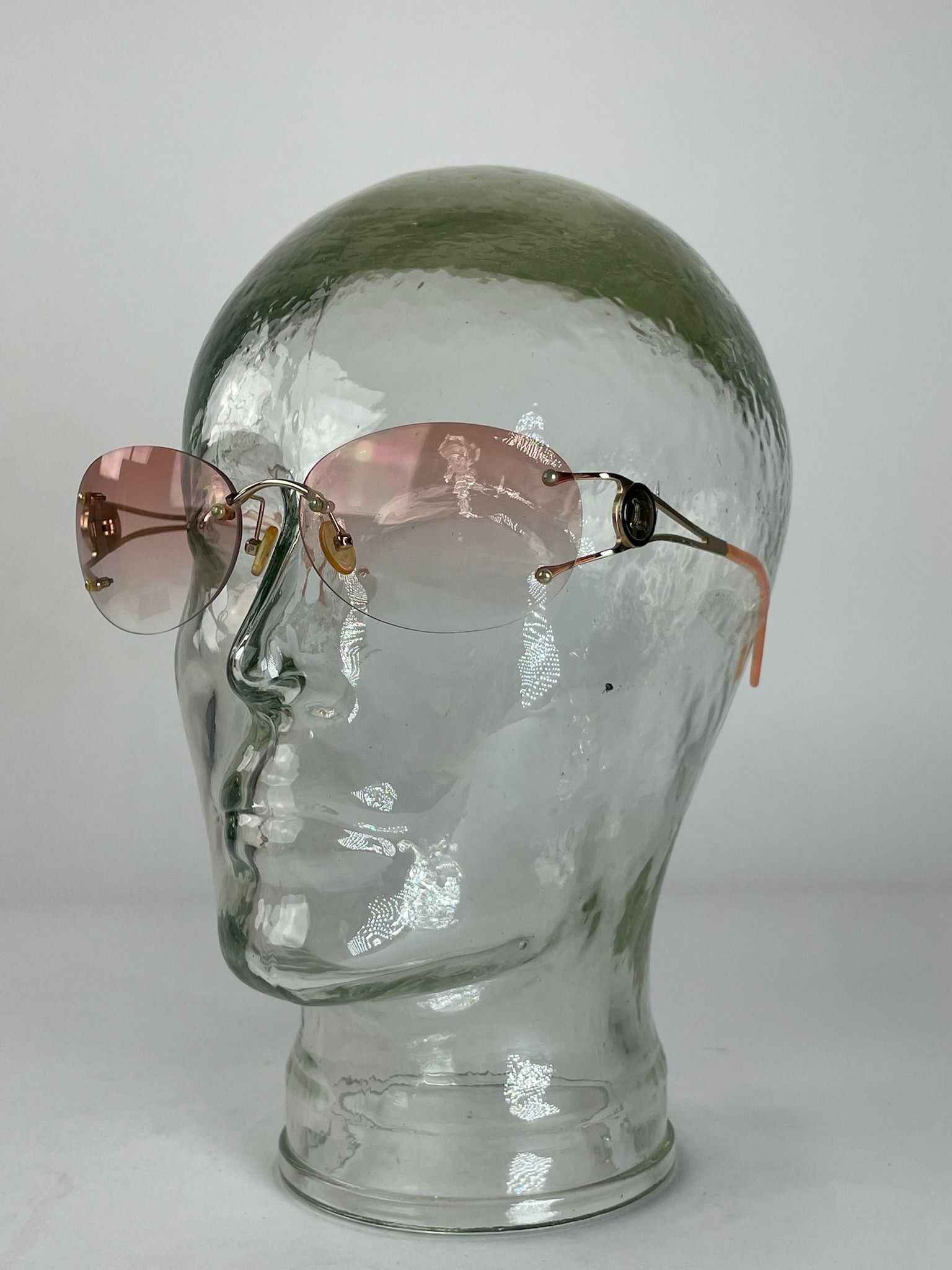 Celine Vintage Paris Rimless Sunglasses Pink Size ONE SIZE - 3 Thumbnail