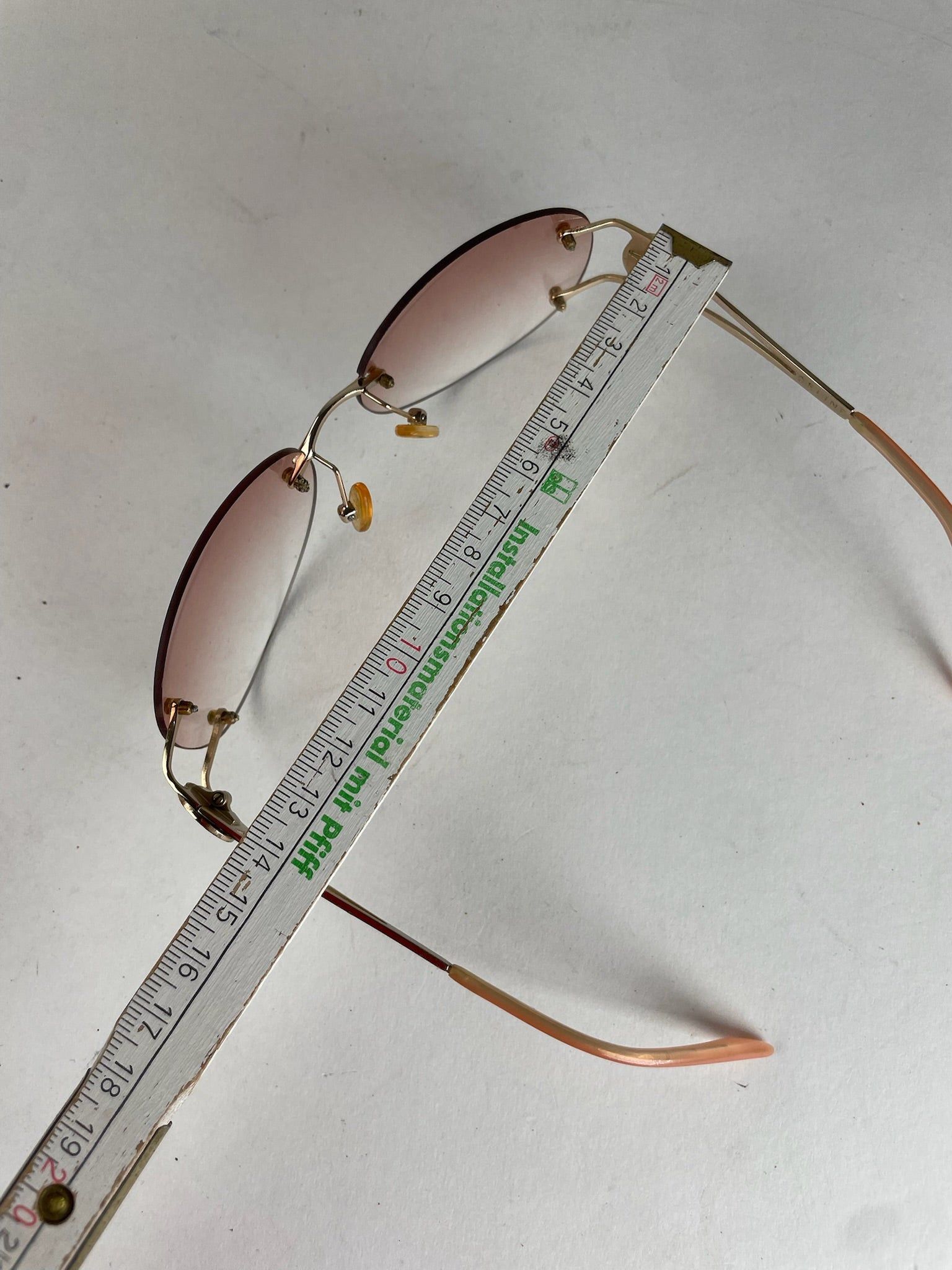 Celine Vintage Paris Rimless Sunglasses Pink Size ONE SIZE - 7 Thumbnail