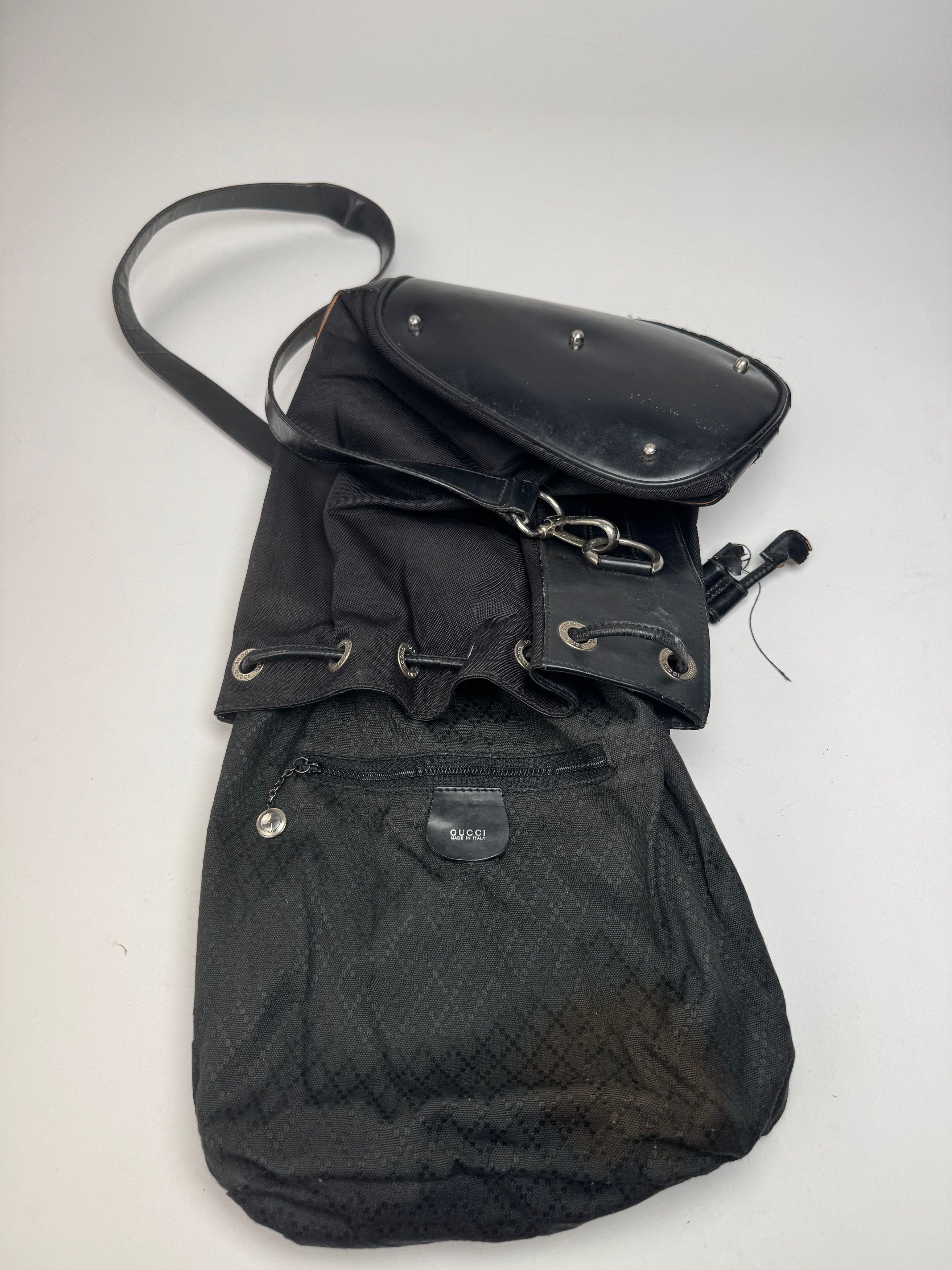 Gucci Vintage Leather Shoulder Bucket Bag Black Size ONE SIZE - 2 Thumbnail