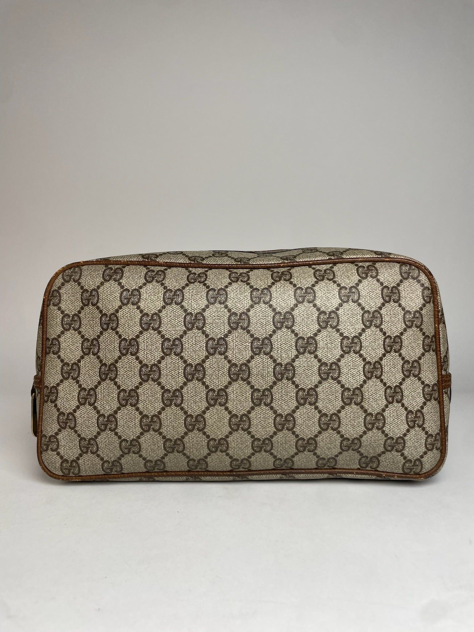 Gucci Vintage Monogram Leather Clutch Brown Grey Size ONE SIZE - 8 Thumbnail