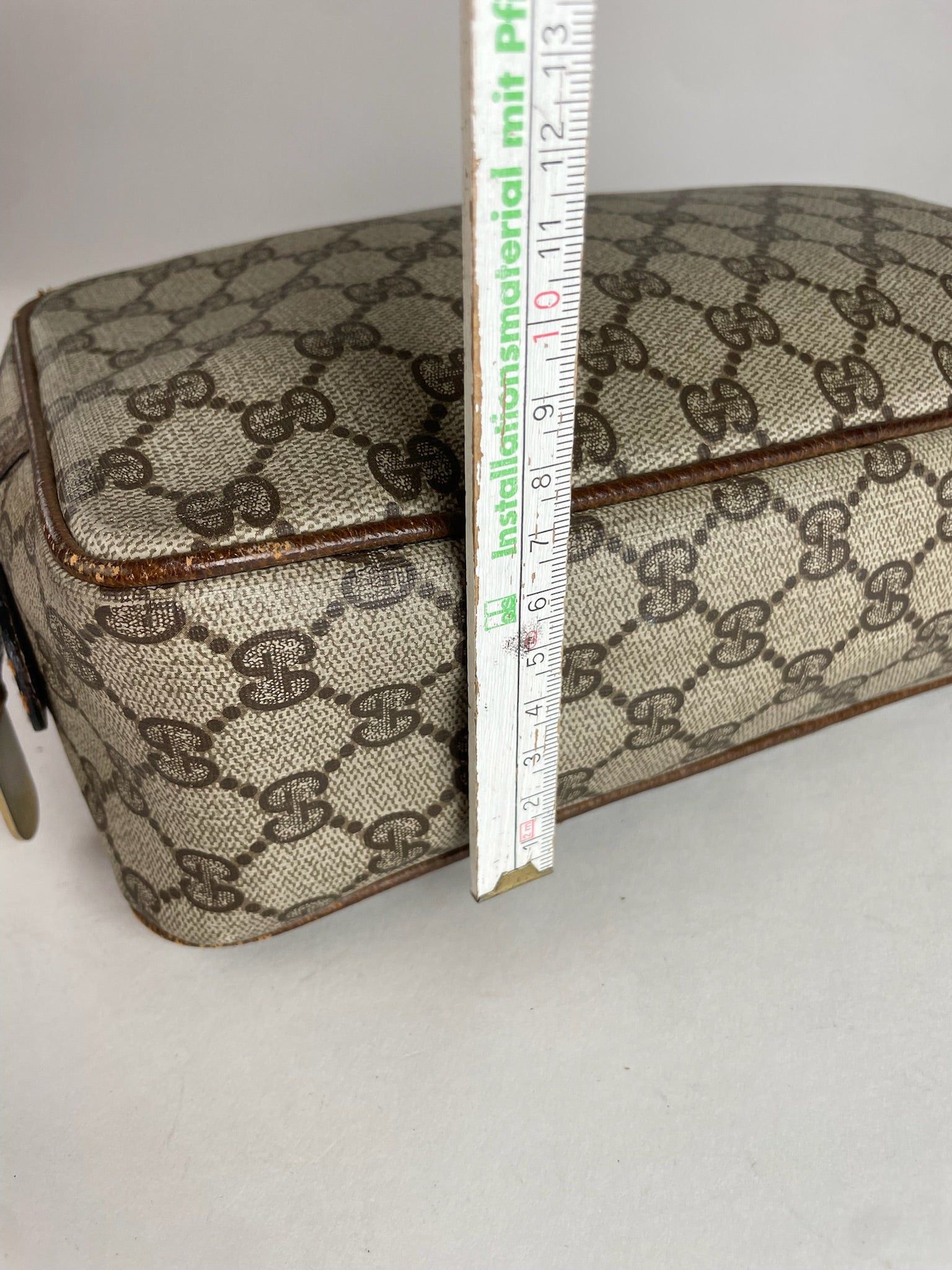 Gucci Vintage Monogram Leather Clutch Brown Grey Size ONE SIZE - 11 Thumbnail