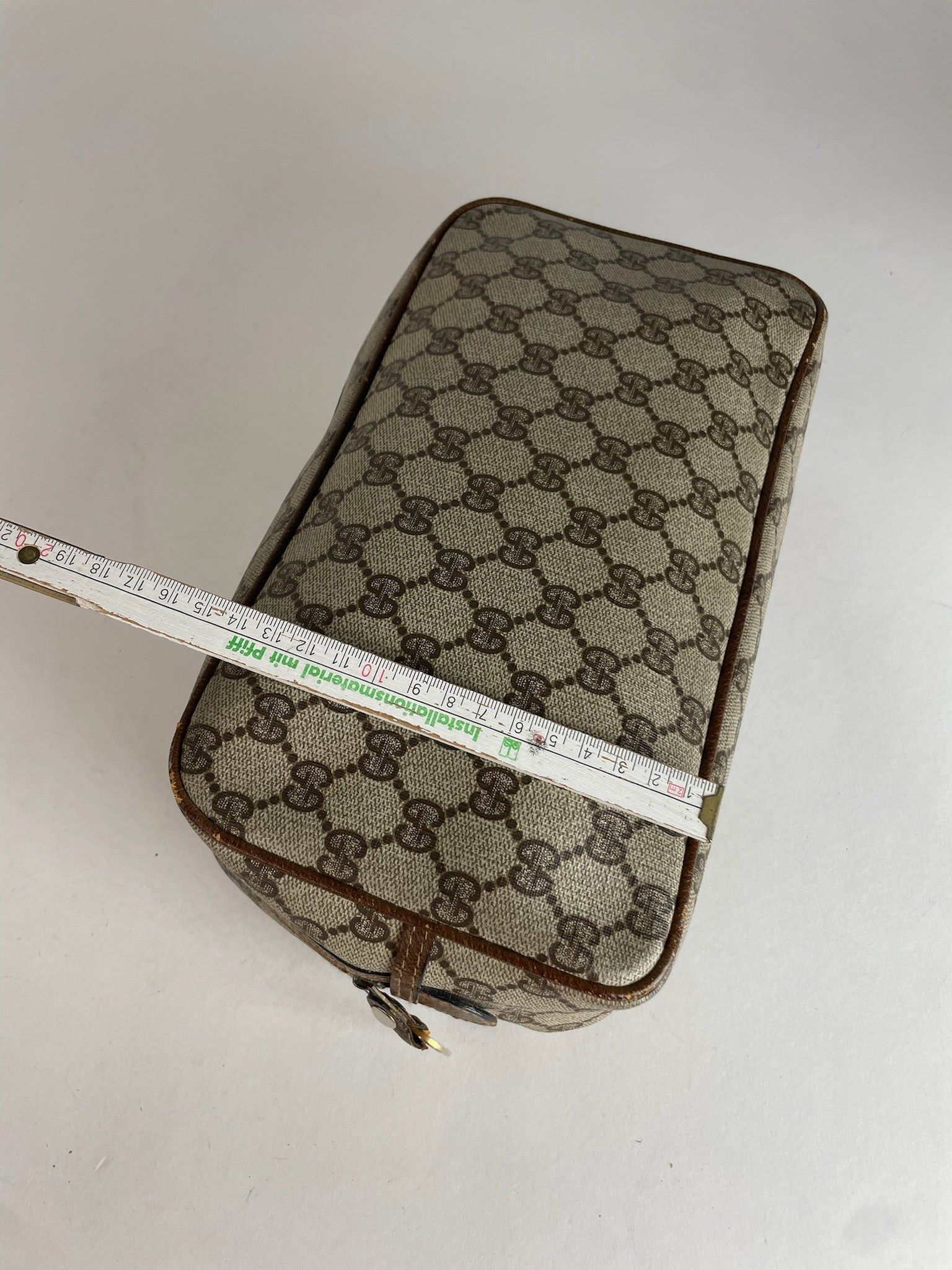 Gucci Vintage Monogram Leather Clutch Brown Grey Size ONE SIZE - 12 Thumbnail