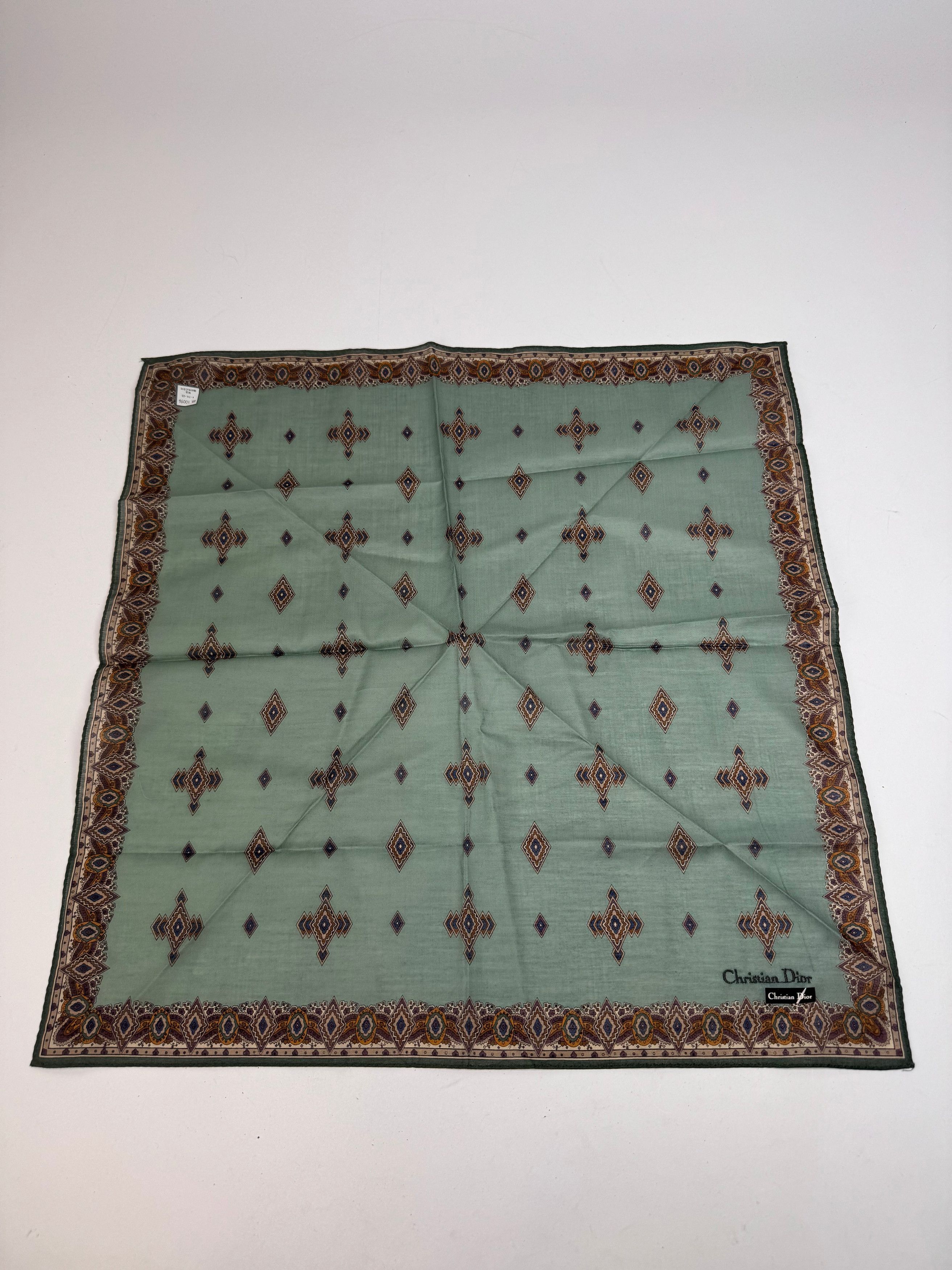 Dior Vintage Scarf Green Gold Size ONE SIZE - 5 Thumbnail