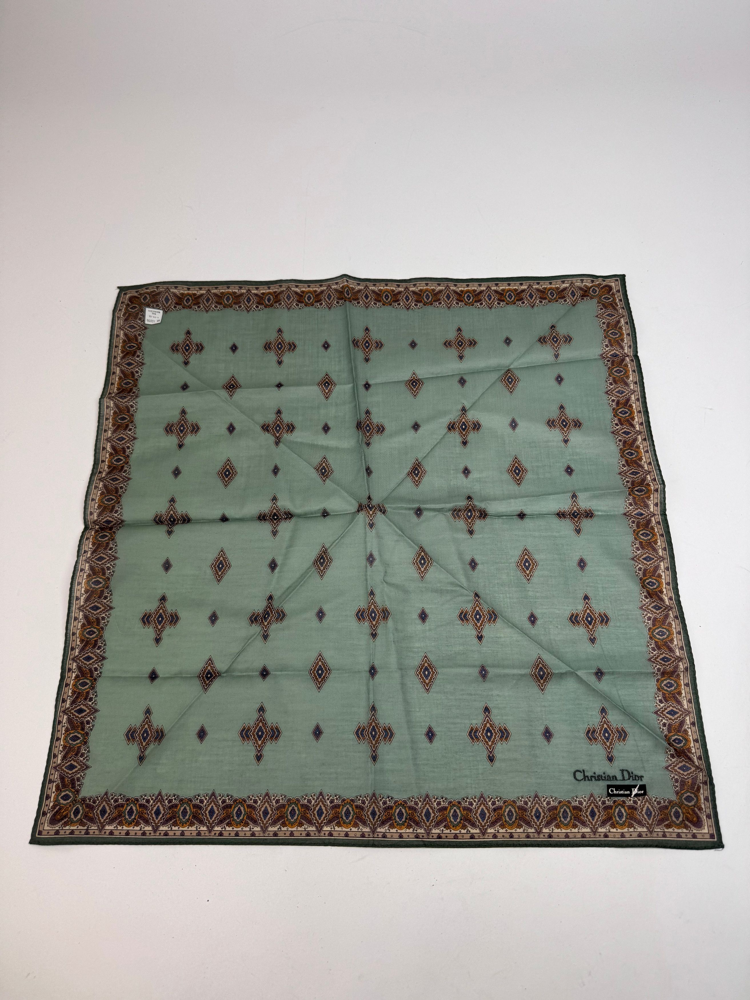 Dior Vintage Scarf Green Gold Size ONE SIZE - 8 Thumbnail