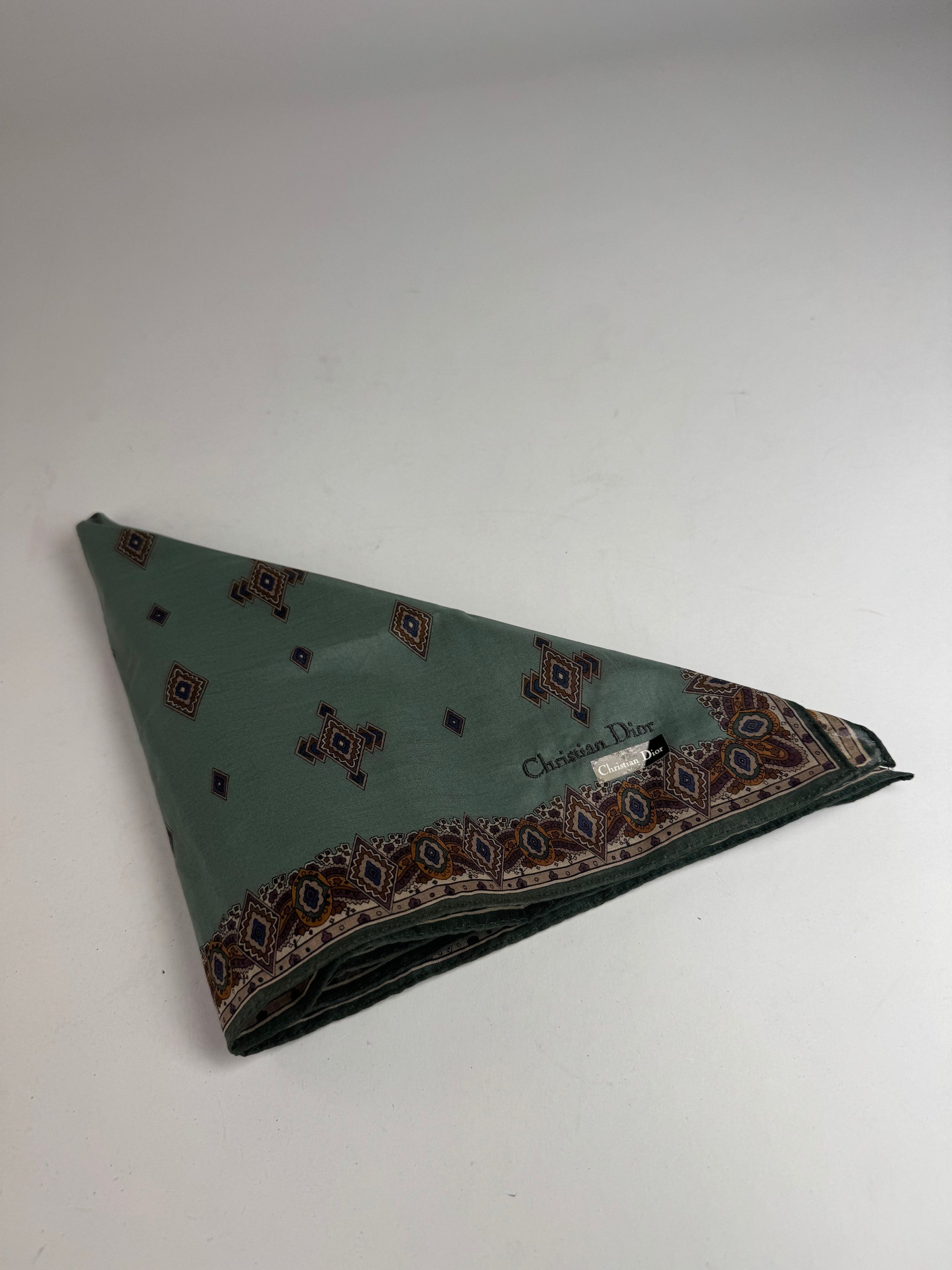 Dior Vintage Scarf Green Gold Size ONE SIZE - 7 Thumbnail
