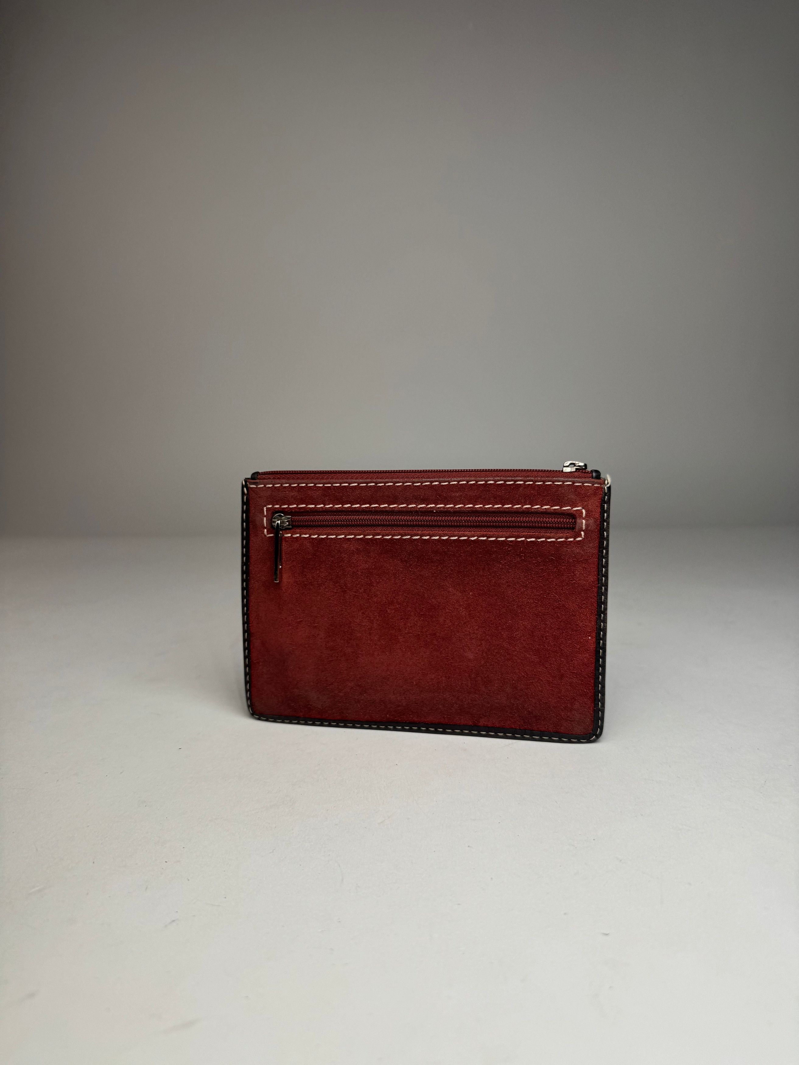 Loewe Vintage Anagram Logo Suede Card Holder Red Size ONE SIZE - 11 Thumbnail