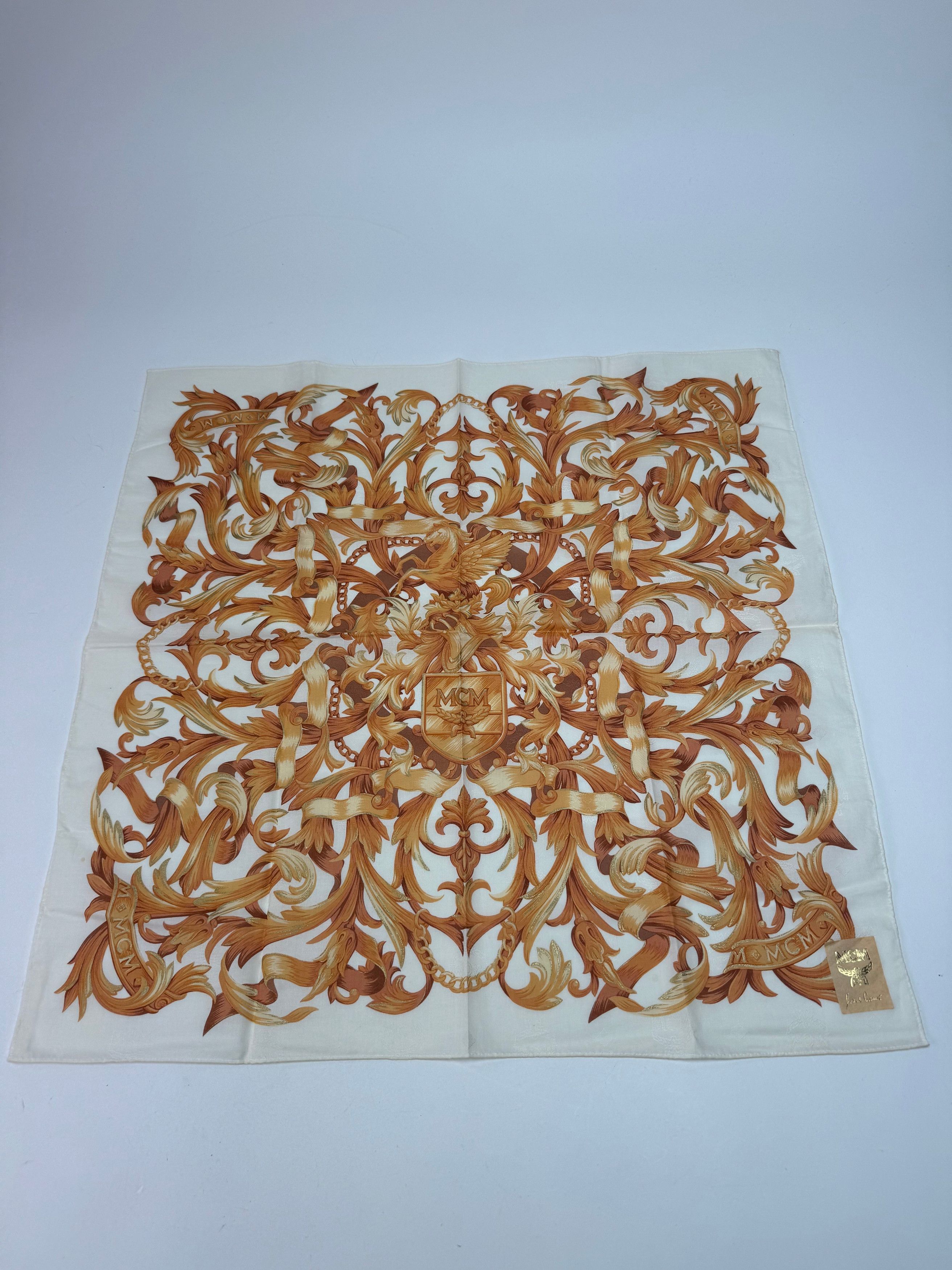 MCM Vintage Scarf White Gold Size ONE SIZE - 2 Thumbnail