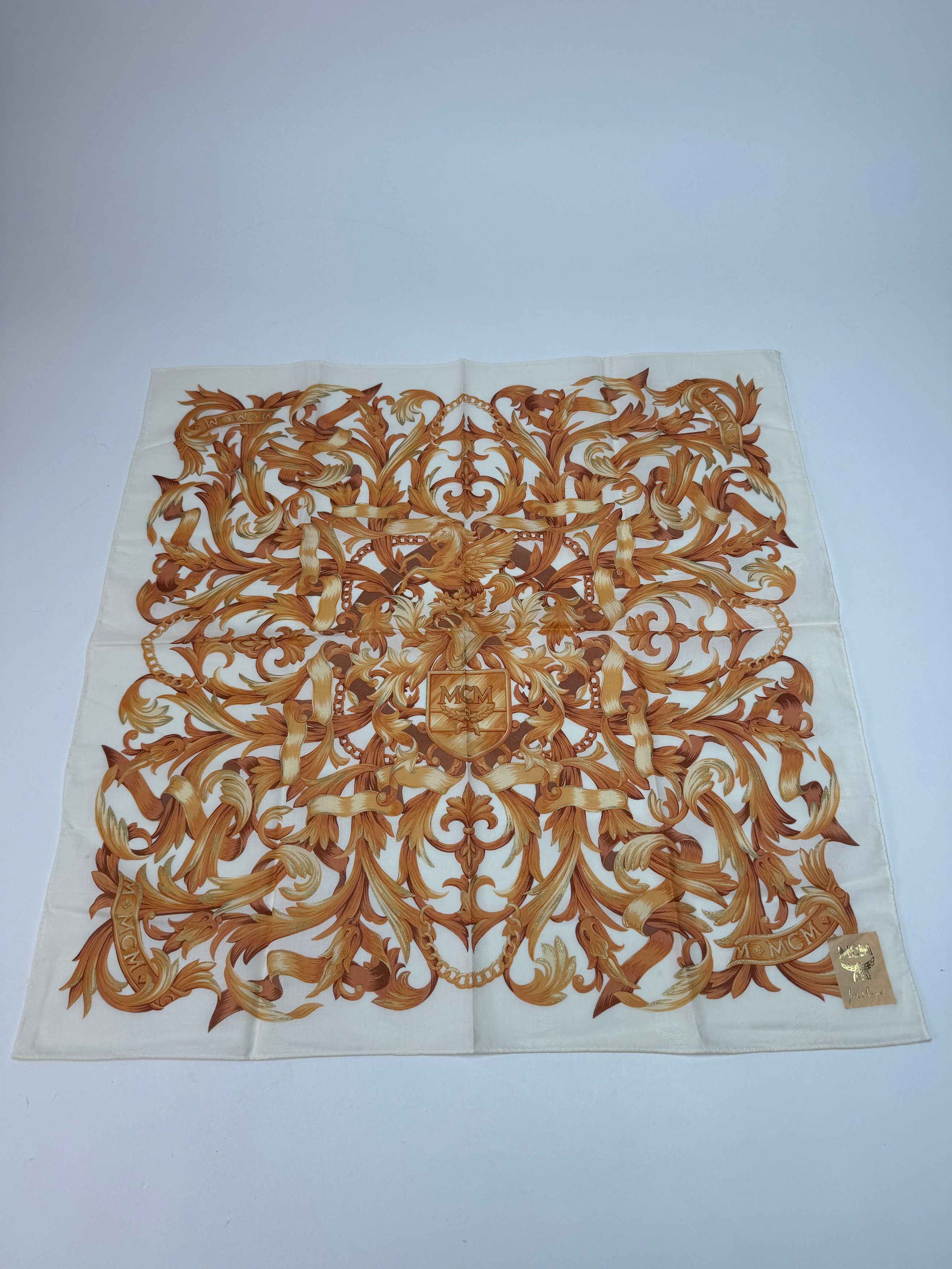 MCM Vintage Scarf White Gold Size ONE SIZE - 3 Thumbnail